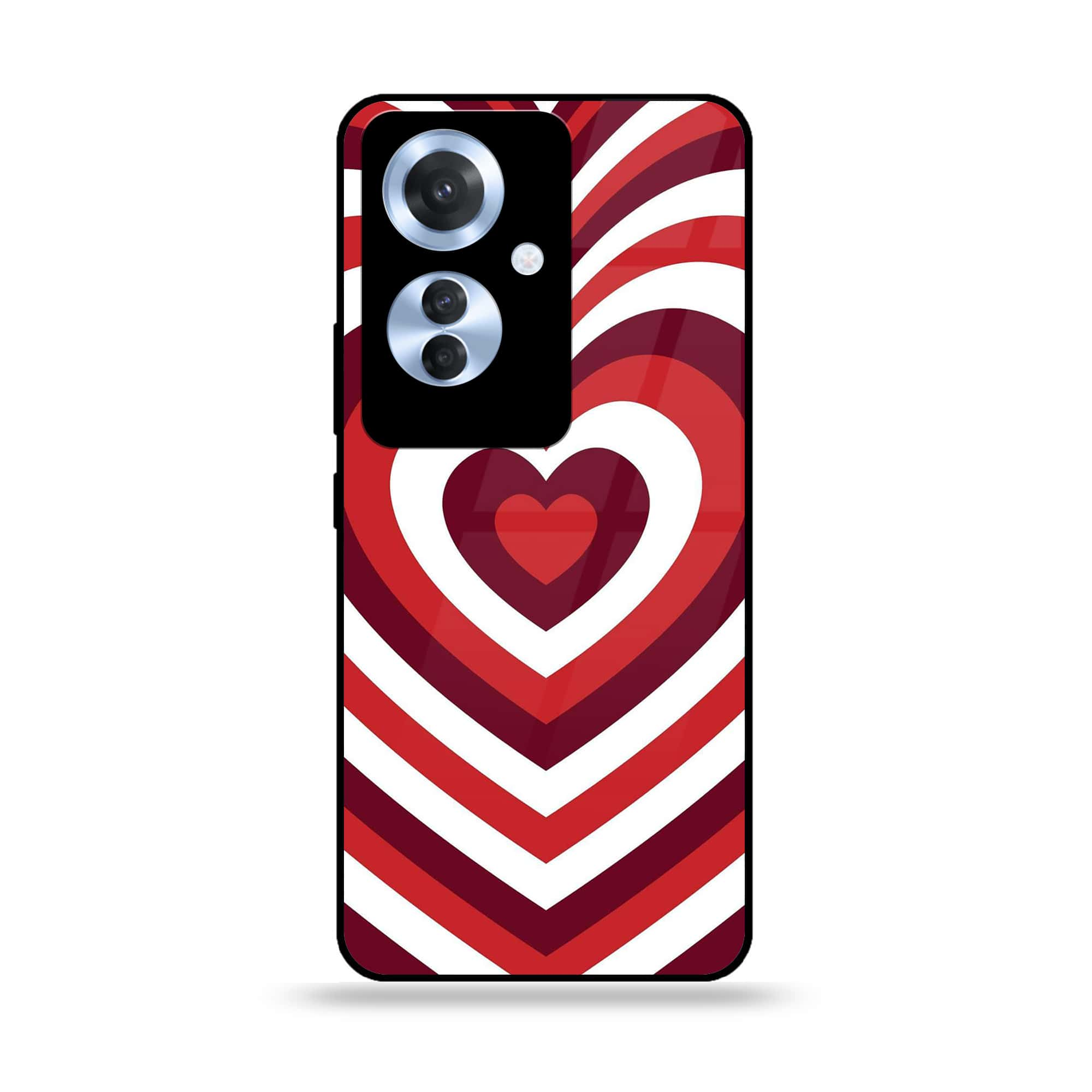 Oppo Reno 11F - Heart Beat Series - Premium Printed Glass soft Bumper shock Proof Case