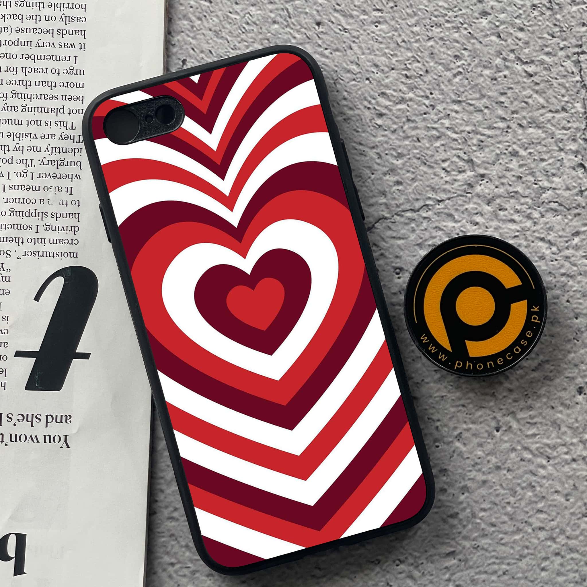 iPhone 7 / 8 - Heart Beat Series - Premium Printed Glass soft Bumper shock Proof Case