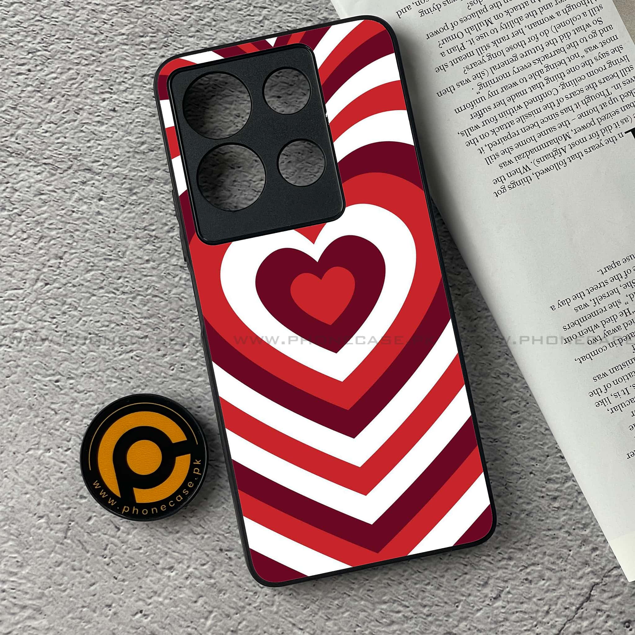 Infinix Note 30 - Heart Beat Series - Premium Printed Glass soft Bumper shock Proof Case