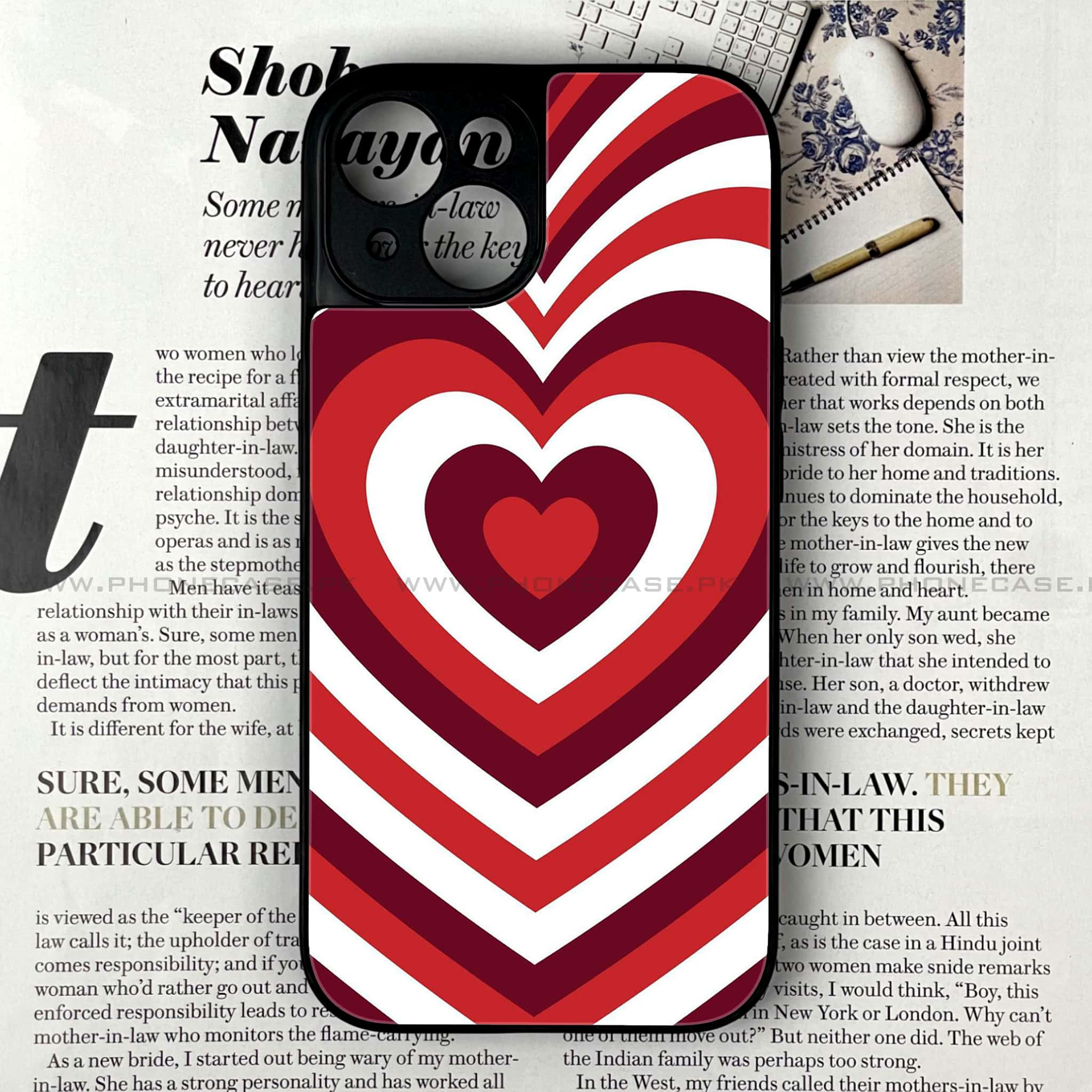 iPhone 14  - Heart Beat Series - Premium Printed Glass soft Bumper shock Proof Case