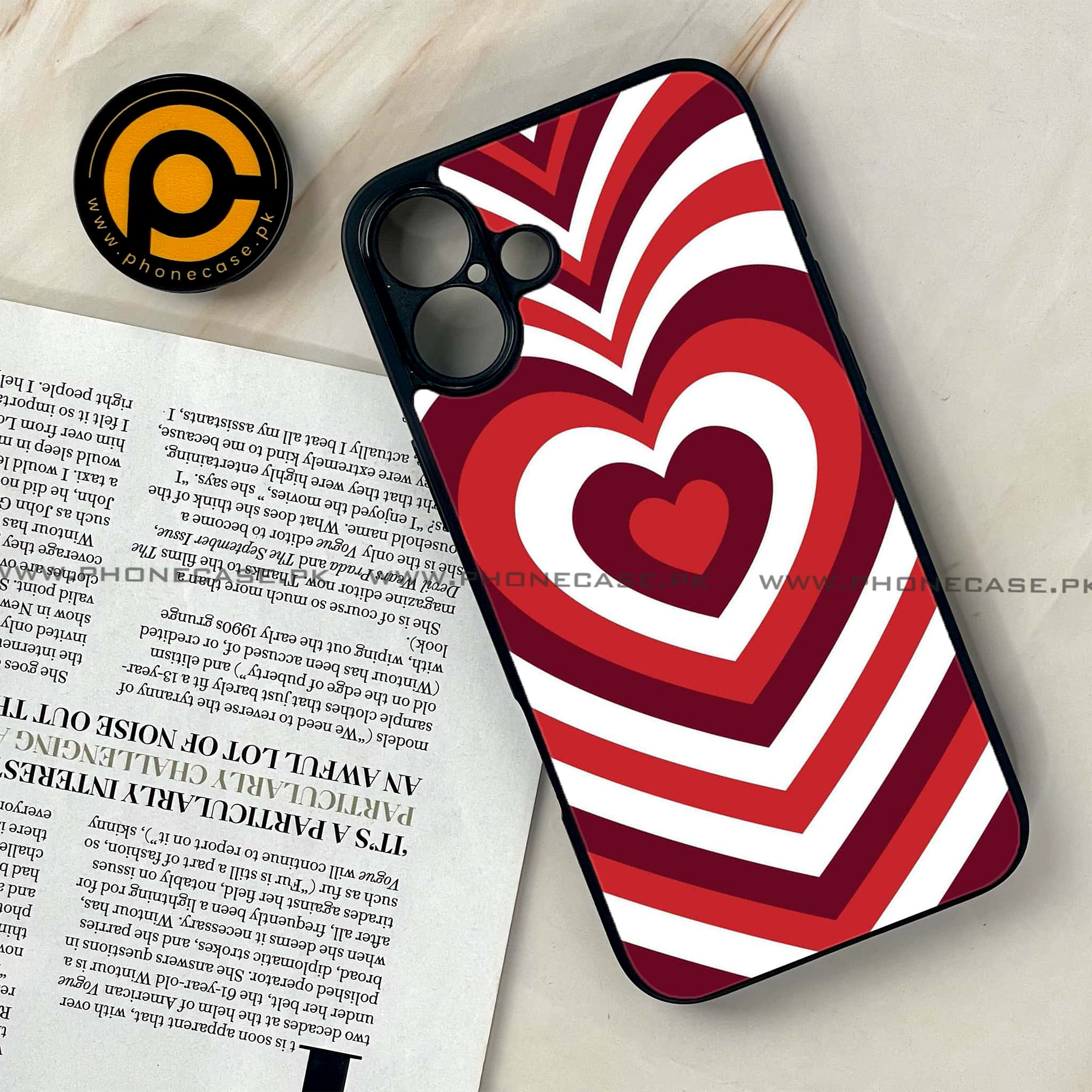 iPhone 16 - Heart Beat Series - Premium Printed Glass soft Bumper shock Proof Case