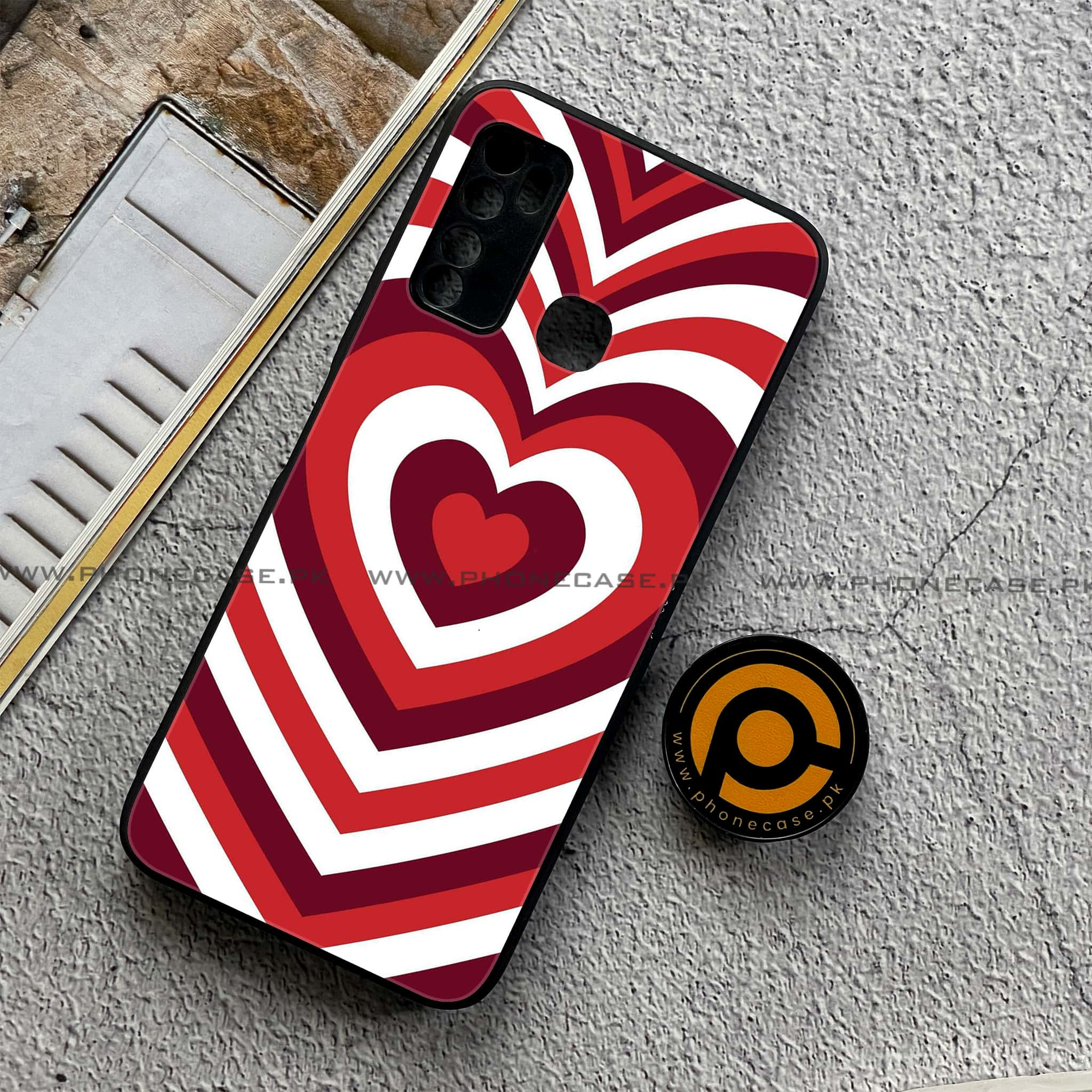 Infinix Note 7 Lite - Heart Beat Series - Premium Printed Metal soft Bumper shock Proof Case