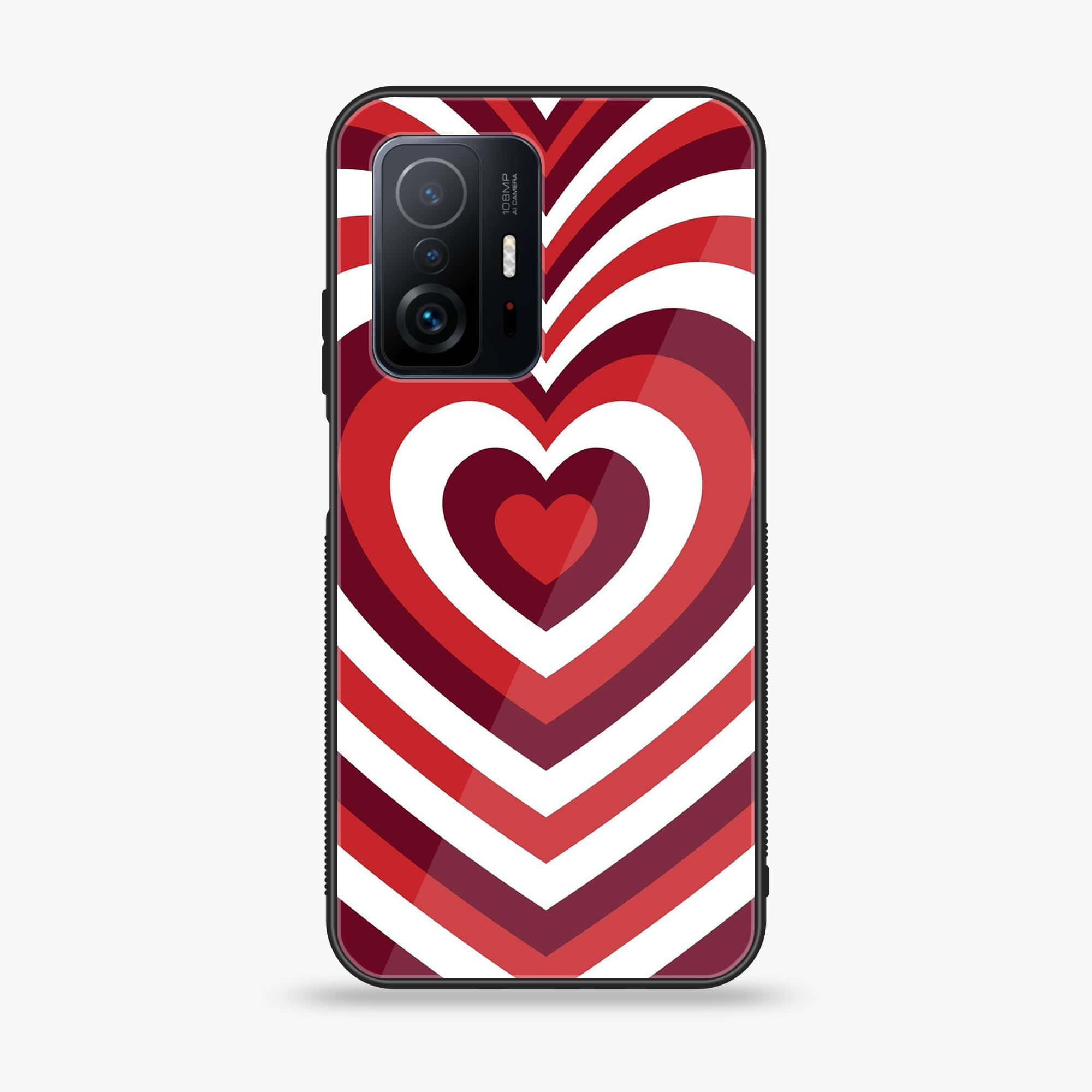 Xiaomi 11T - Heart Beat Series - Premium Printed Glass soft Bumper shock Proof Case