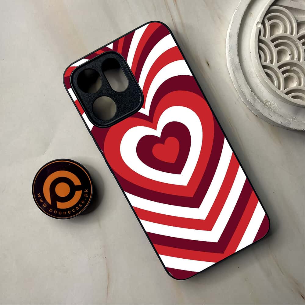 Oppo Reno 14F - Heart Beat Series - Premium Metal Printed Soft Bumper Shockproof Case