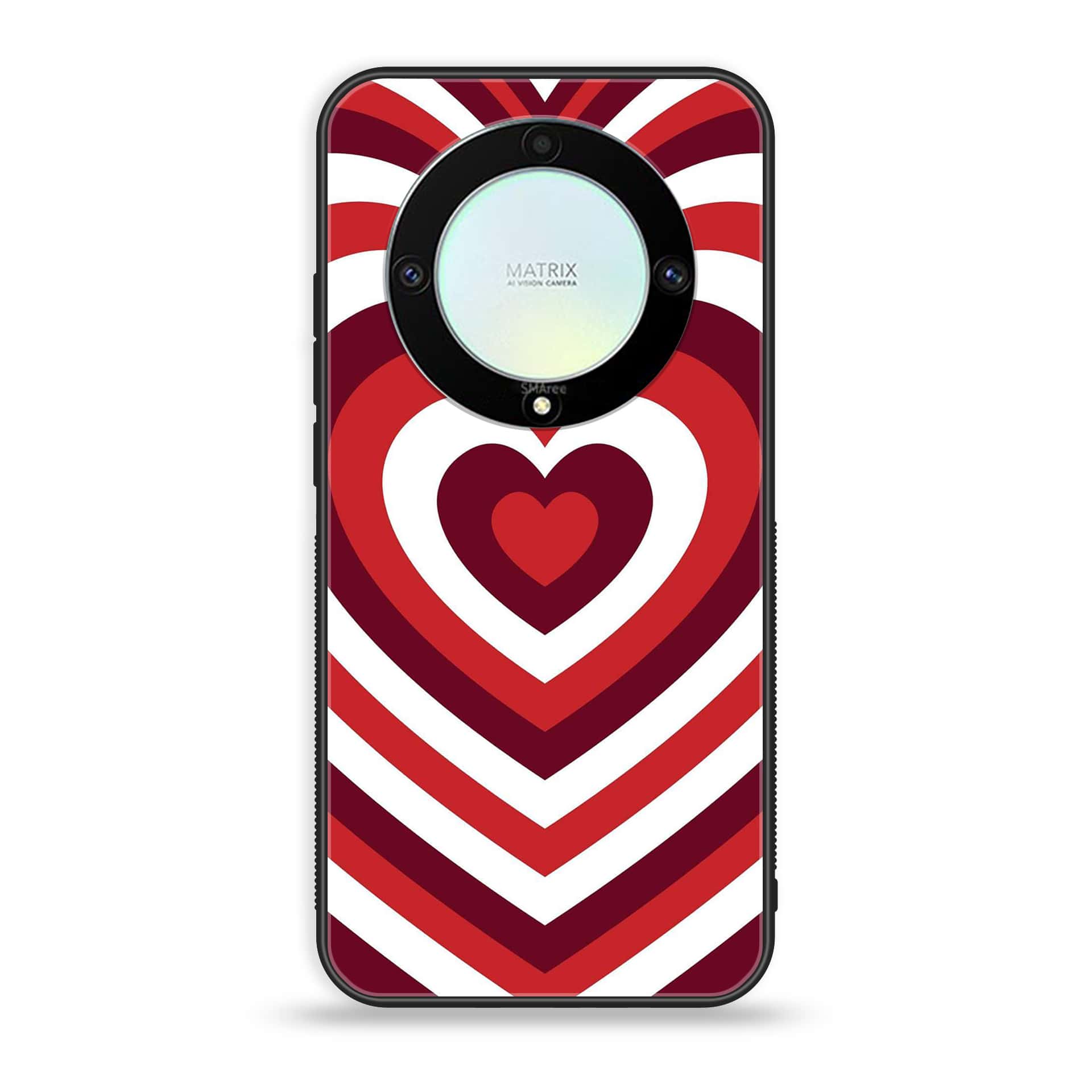 HONOR X9A - Heart Beat Series - Premium Printed Glass soft Bumper shock Proof Case