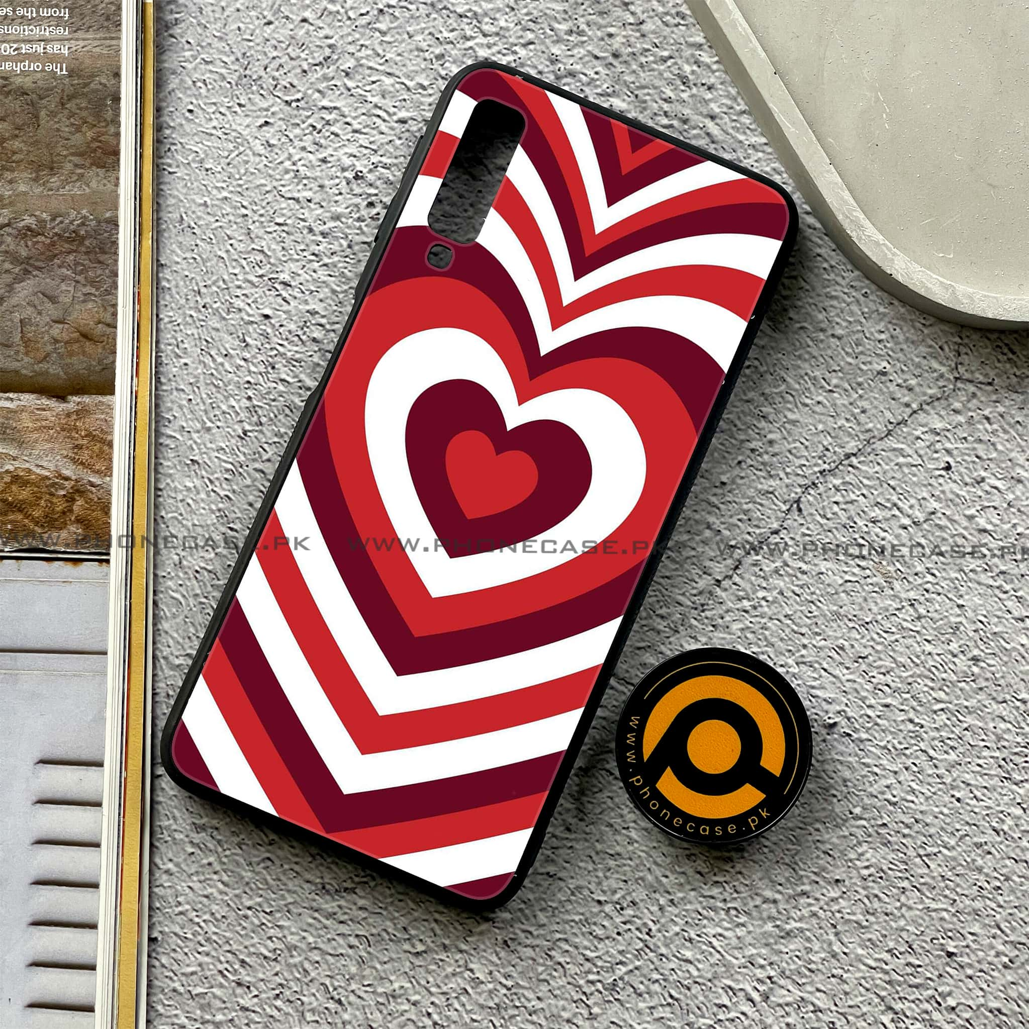 Galaxy A7 2018 - Heart Beat Series - Premium Printed Metal soft Bumper shock Proof Case