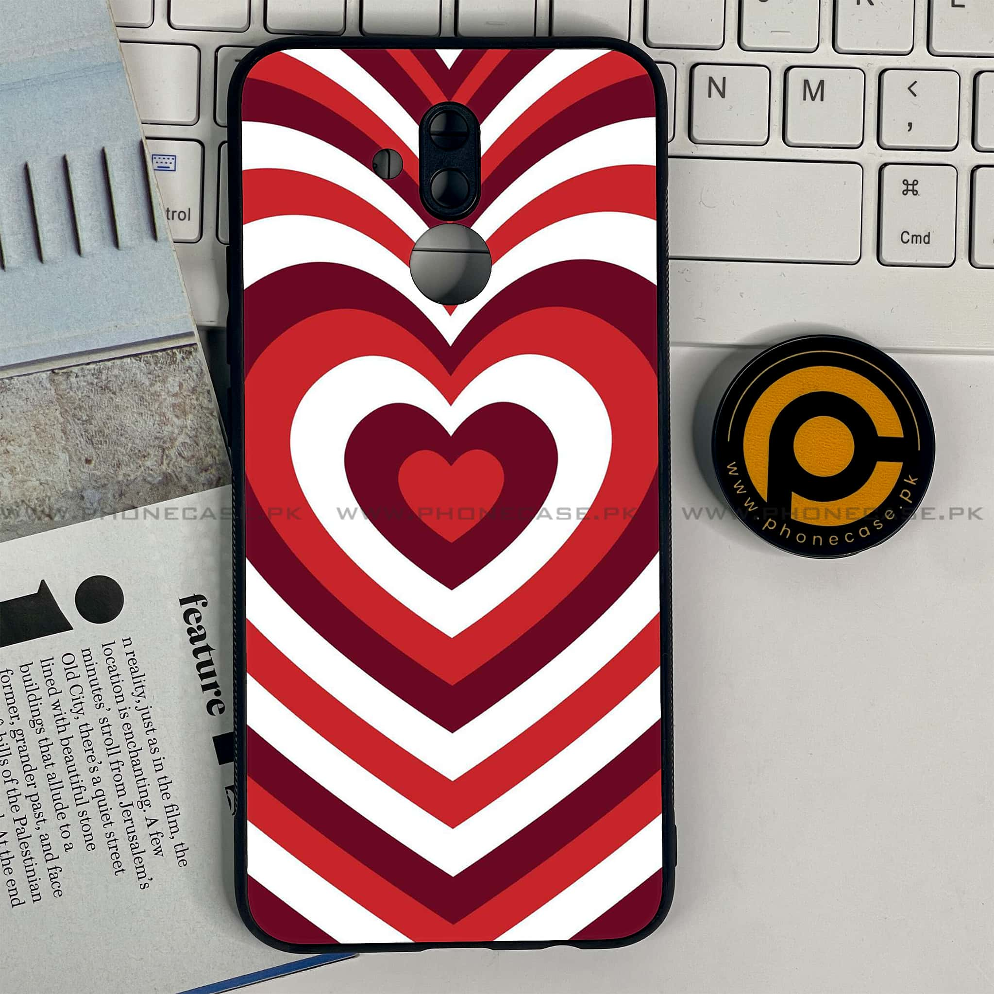 Huawei Mate 20 Lite - Heart Beat Series - Premium Printed Glass soft Bumper shock Proof Case