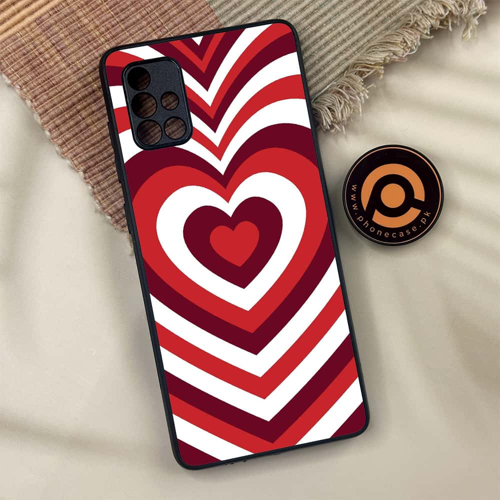 Samsung Galaxy A71 - Heart Beat Series - Premium Metal Printed soft Bumper shock Proof Case