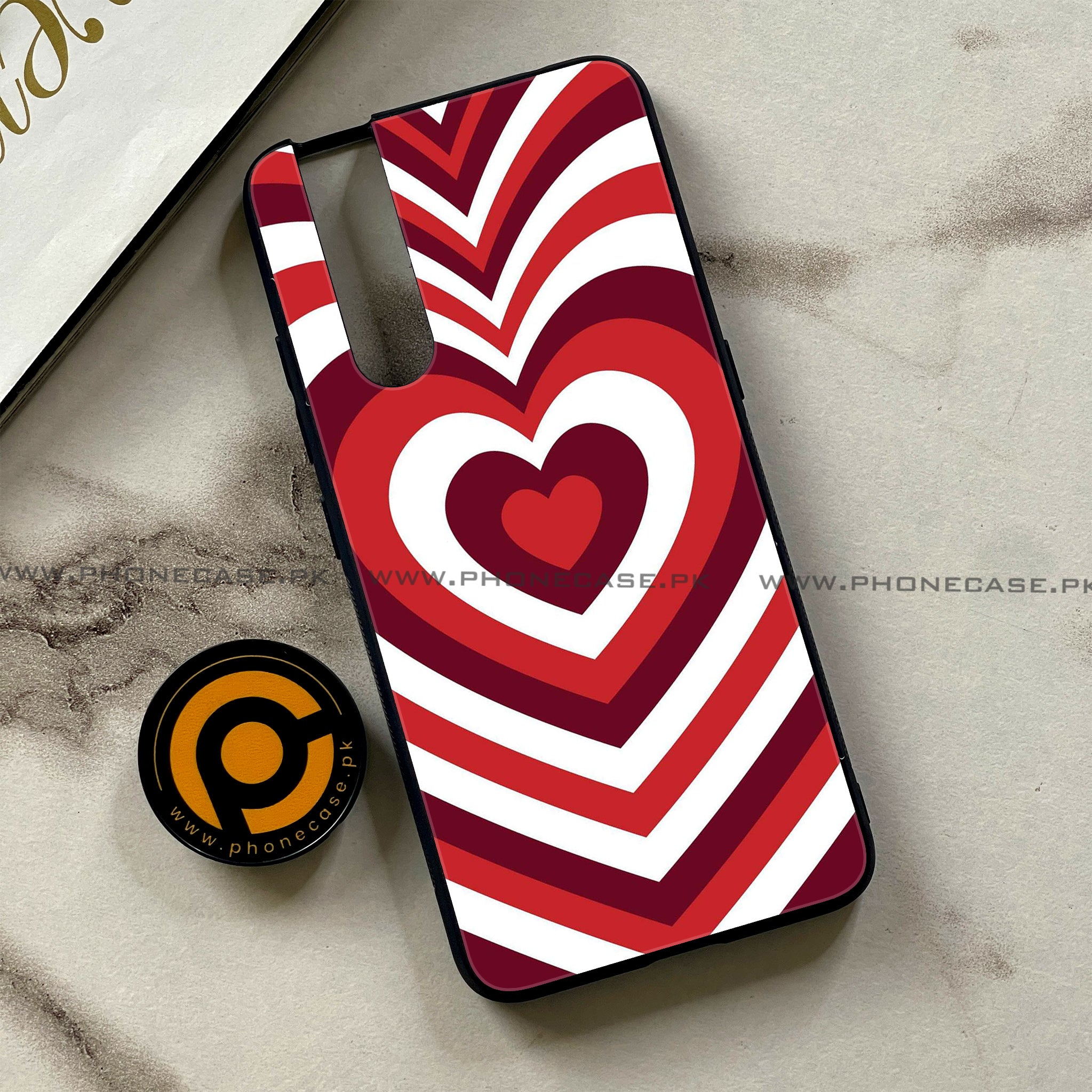 Vivo V15 Pro - Heart Beat Series - Premium Printed Glass soft Bumper shock Proof Case