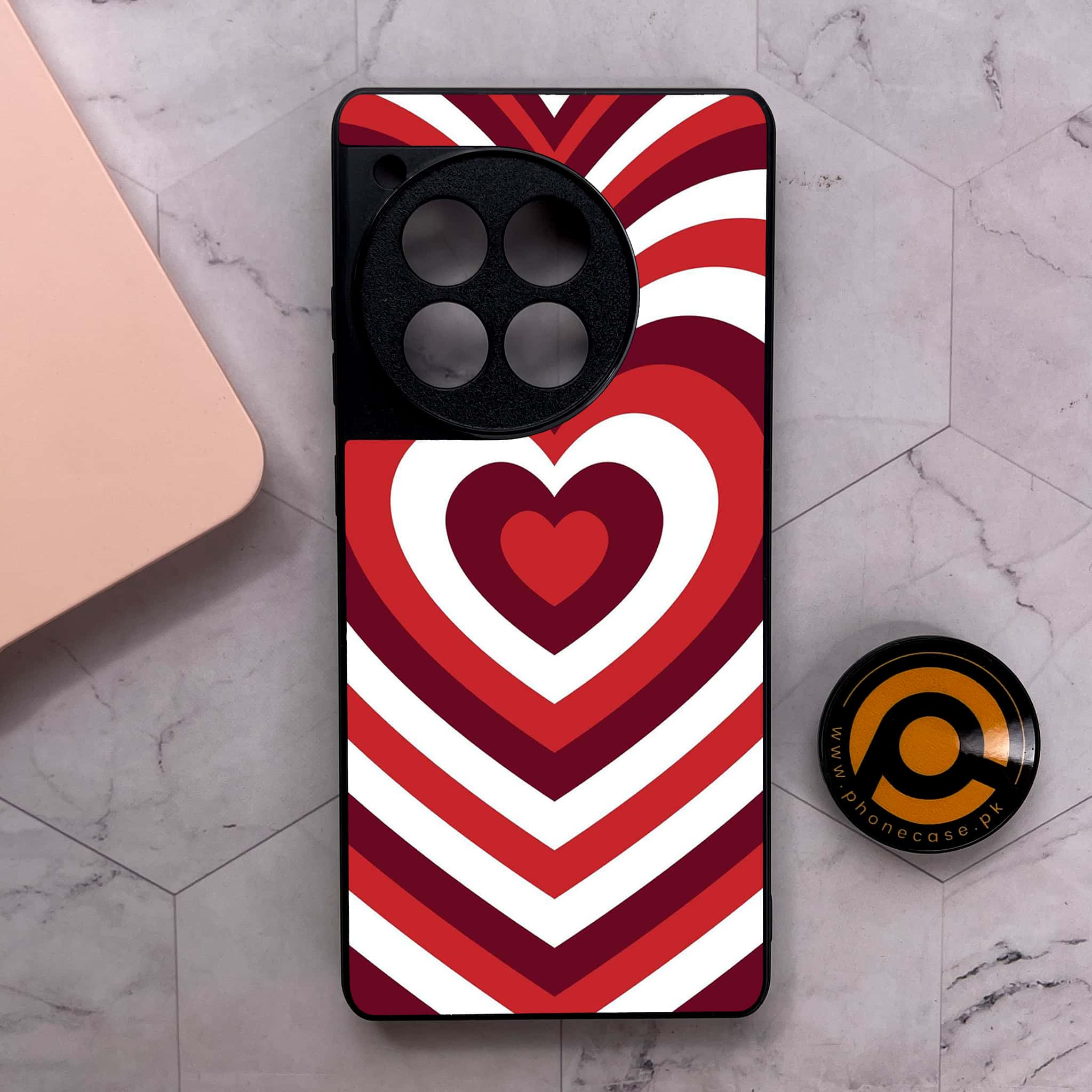 OnePlus 12R - Heart Beat Series - Premium Metal Printed soft Bumper shock Proof Case