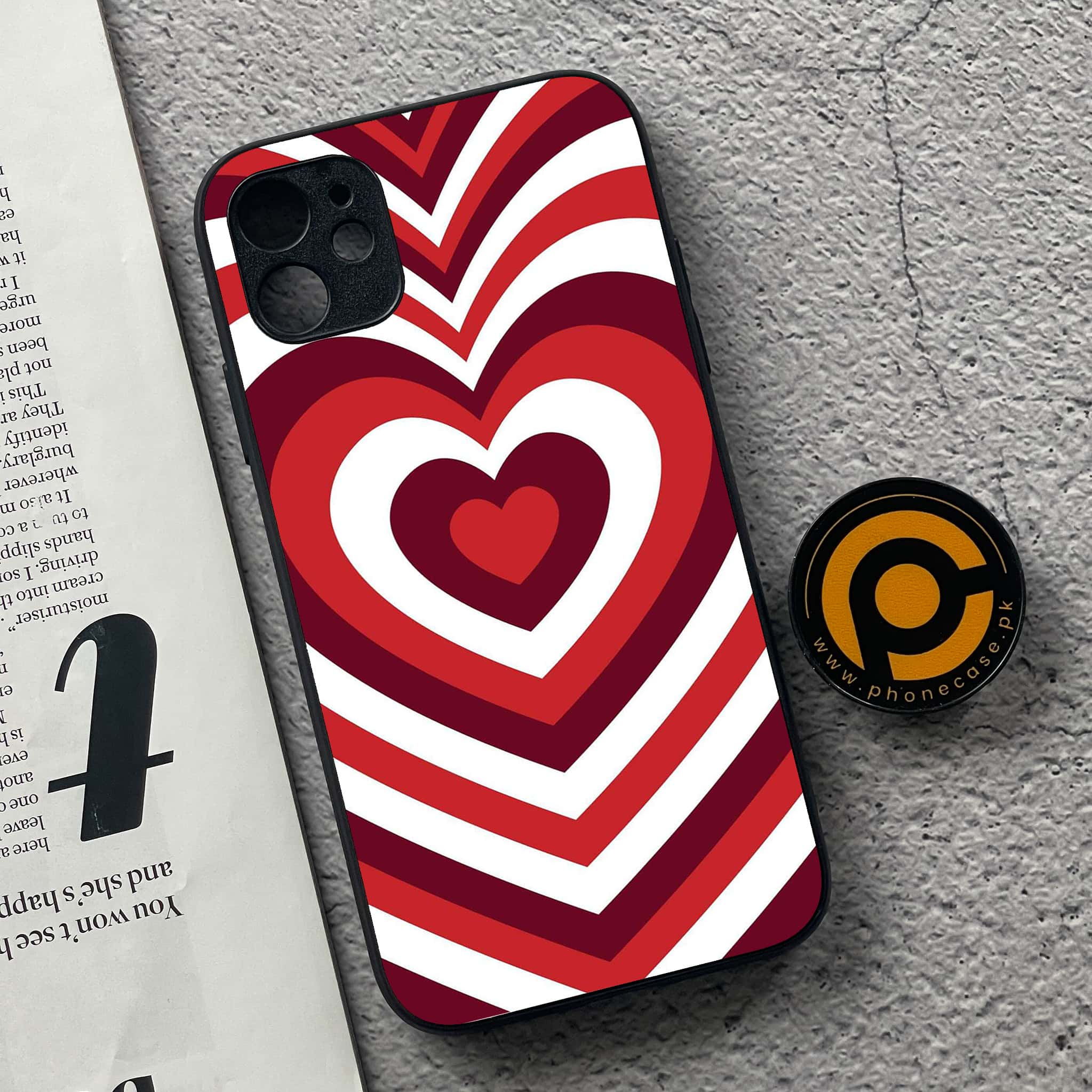 iPhone 11  Heart Beat Series  Premium Printed Glass soft Bumper shock Proof Case