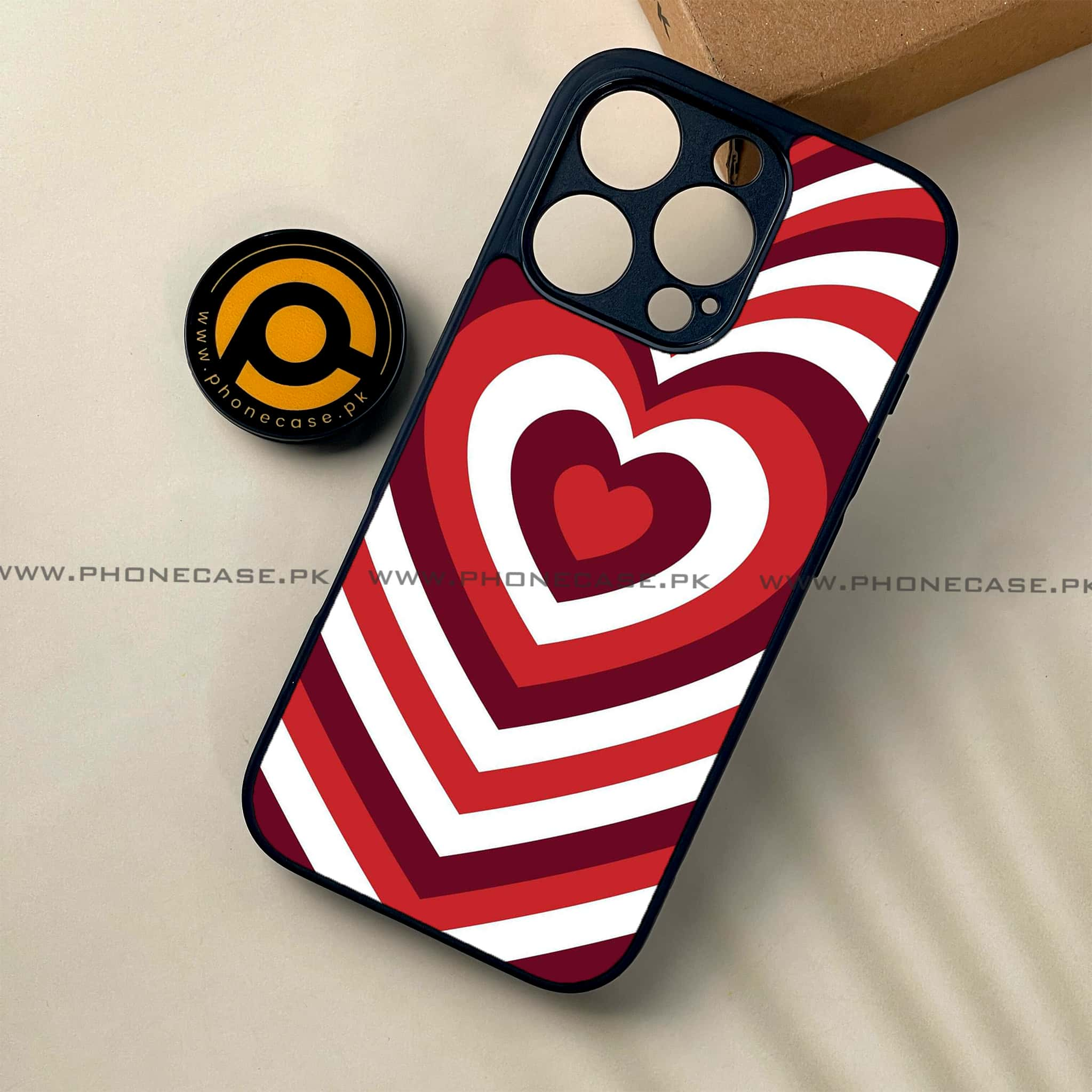 iPhone 16 Pro - Heart Beat Series - Premium Printed Glass soft Bumper shock Proof Case