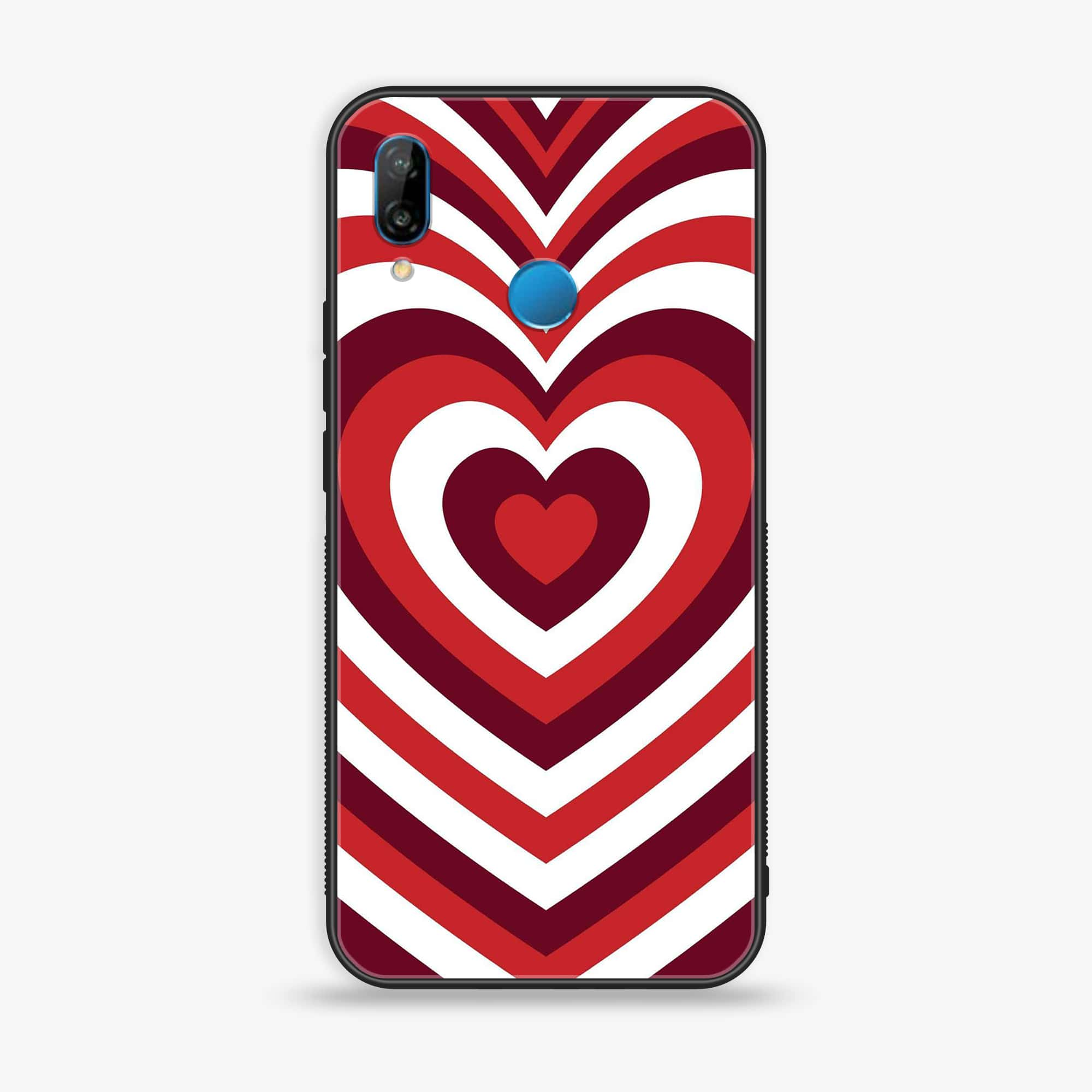 Huawei P20 lite - Heart Beat Series - Premium Printed Glass soft Bumper shock Proof Case