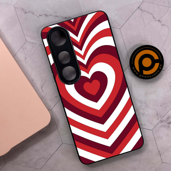 Vivo V50 Lite - Heart Beat Design 5  - Premium Metal Printed soft Bumper shock Proof Case  CS-35315