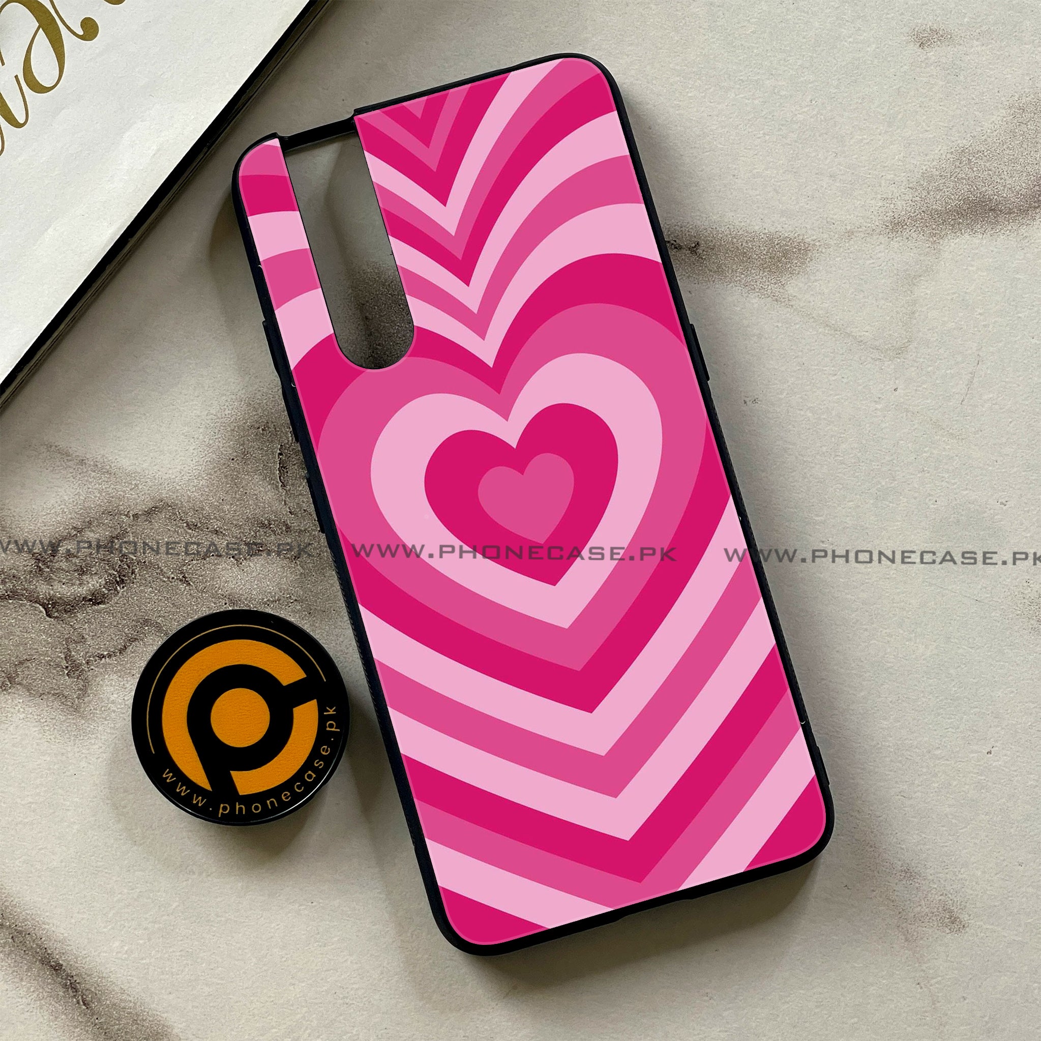 Vivo V15 Pro - Heart Beat Series - Premium Printed Glass soft Bumper shock Proof Case