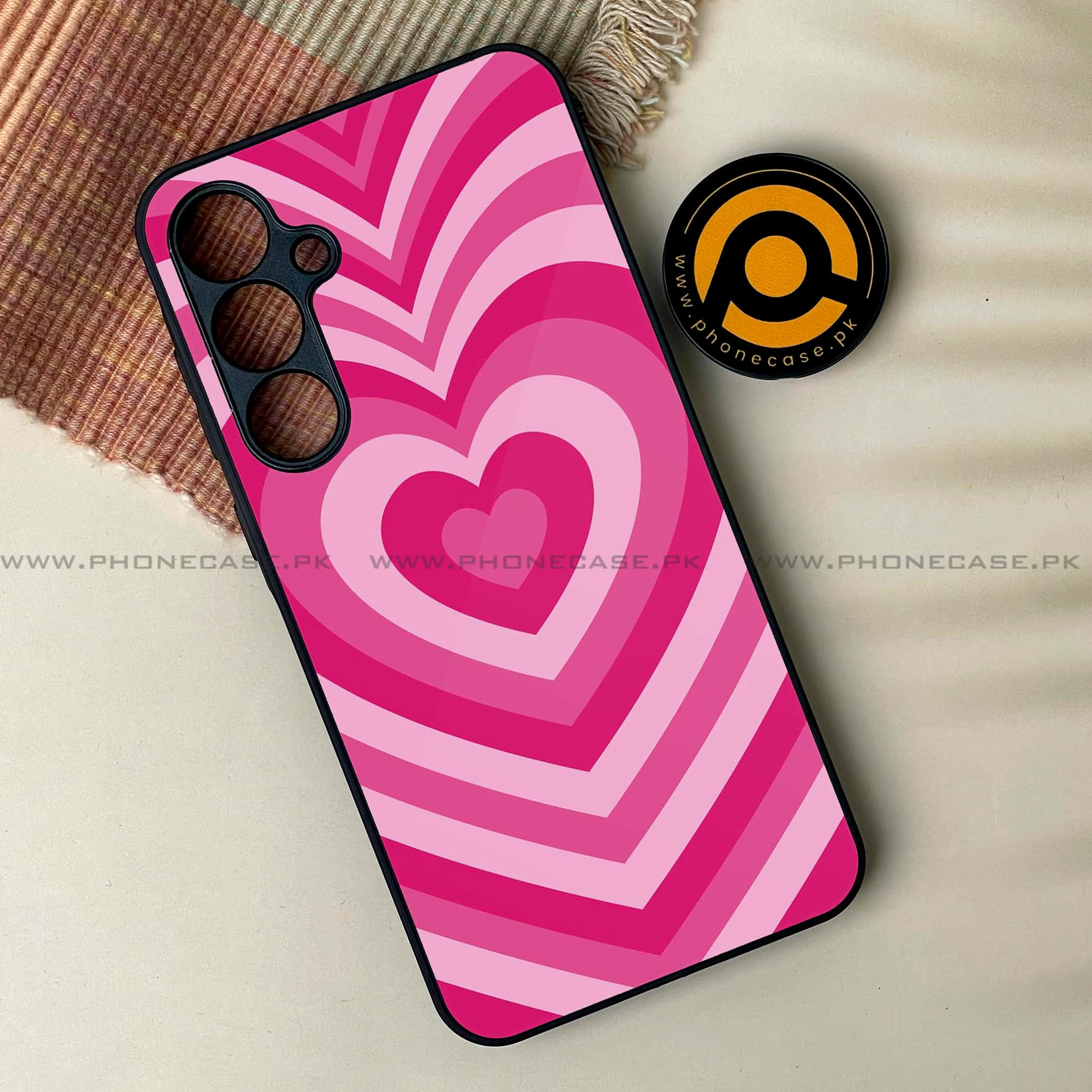 Samsung Galaxy A34 - Heart Beat Series - Premium Printed Glass soft Bumper shock Proof Case