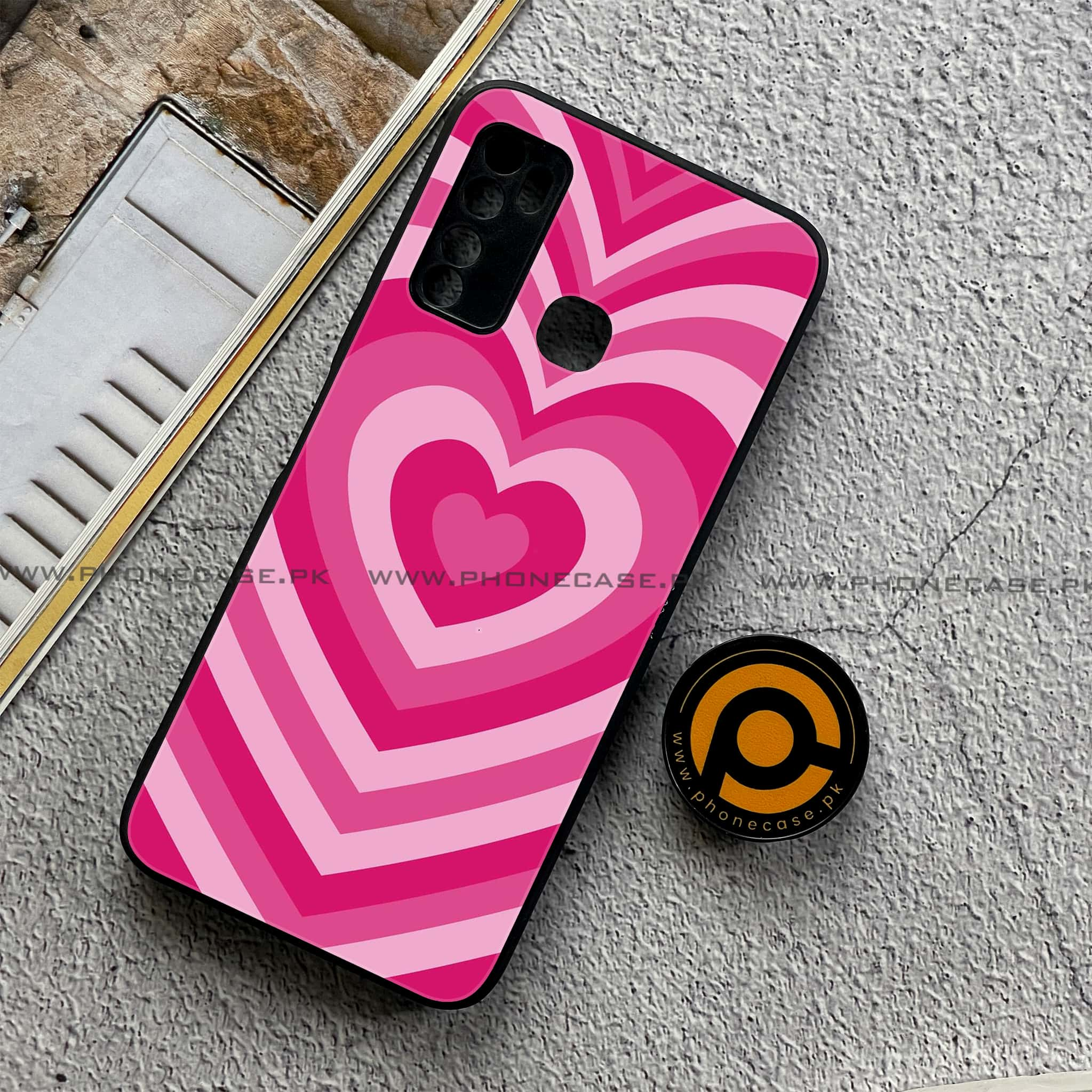 Infinix Note 7 Lite - Heart Beat Series - Premium Printed Metal soft Bumper shock Proof Case