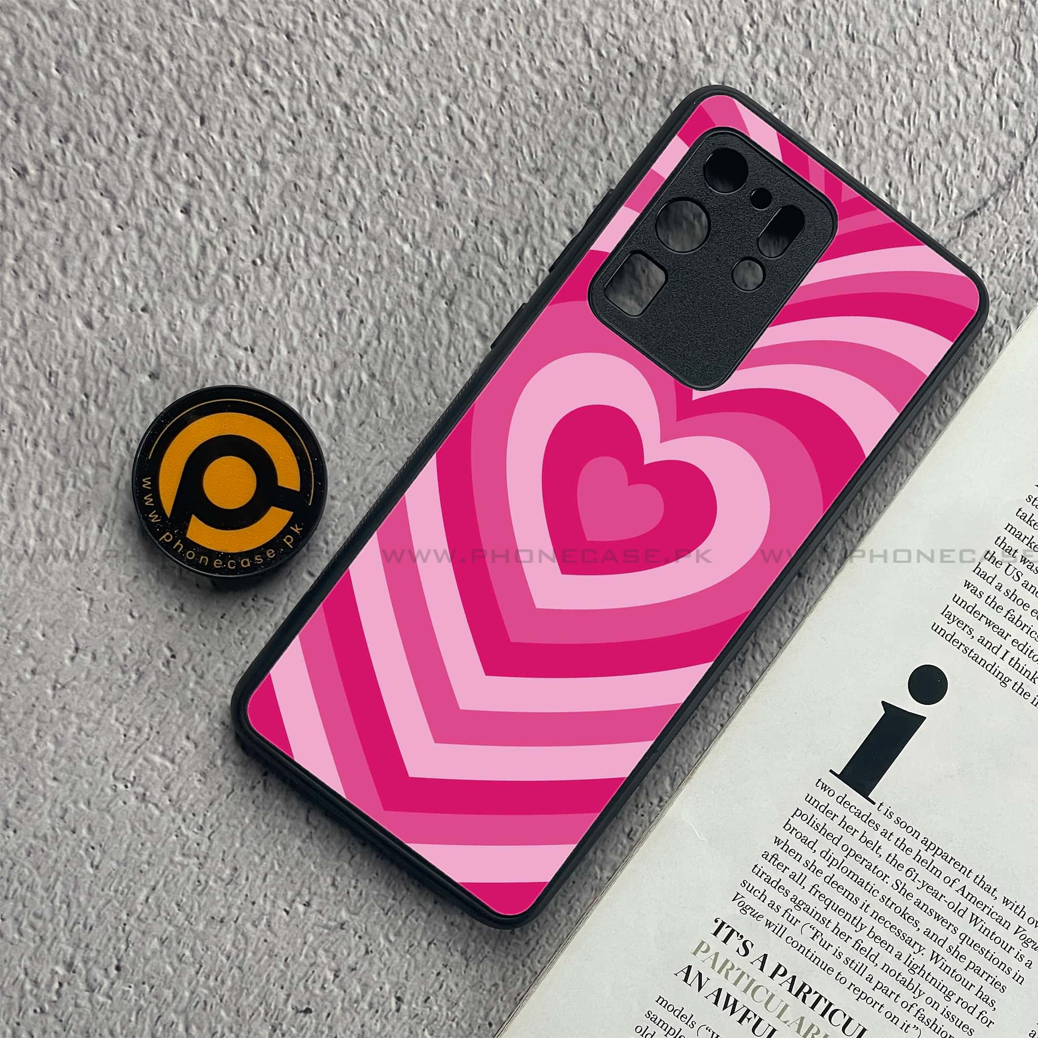 Samsung Galaxy S20 Ultra  Heart Beat Series - Premium Printed Glass soft Bumper shock Proof Case