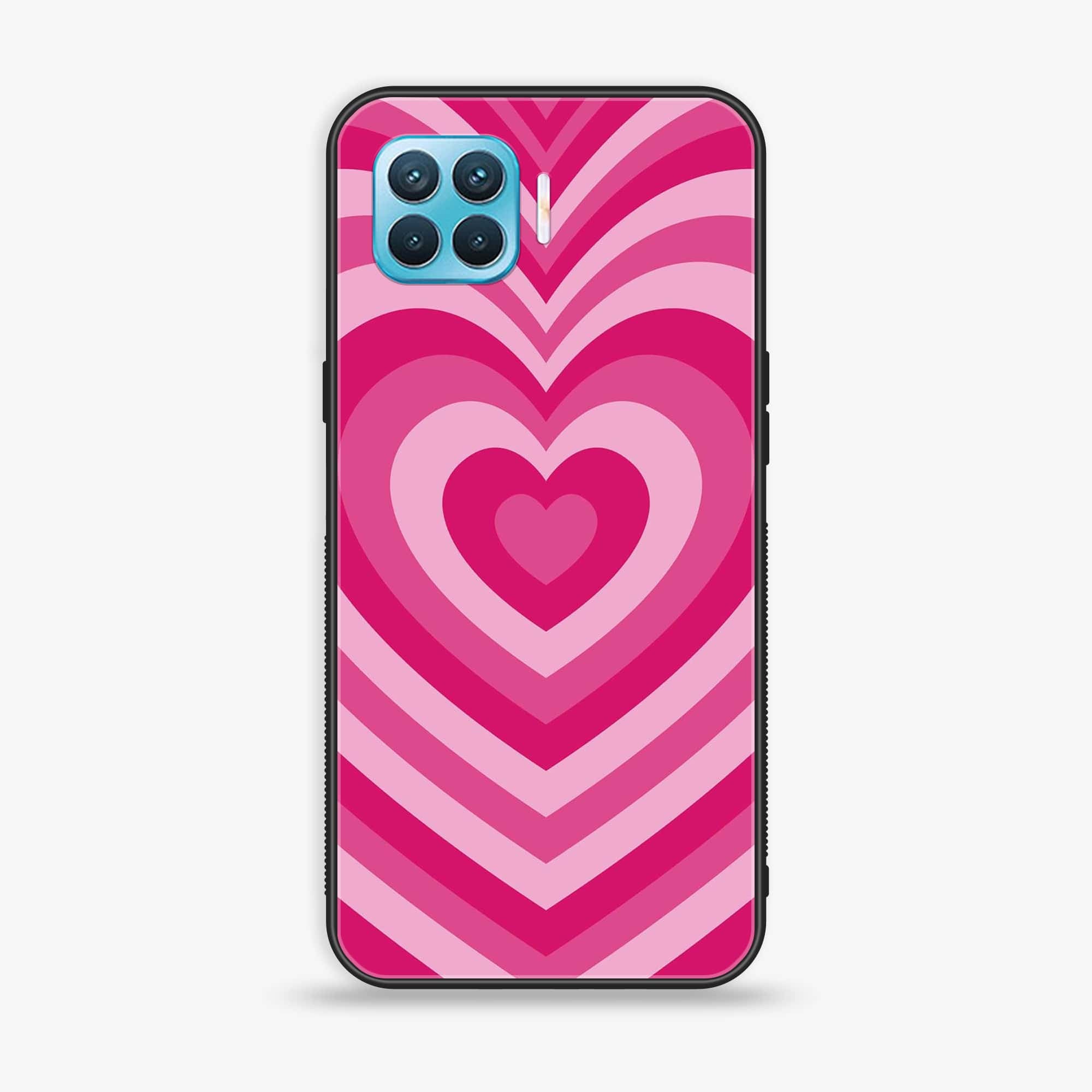 Oppo F17- Heart Beat Series - Premium Printed Glass soft Bumper shock Proof Case