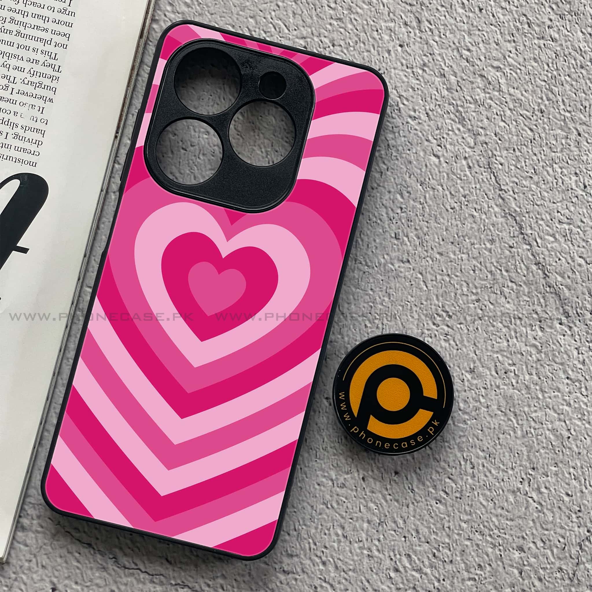 Tecno Spark 20C - Heart Beat Series - Premium Printed Glass soft Bumper shock Proof Case