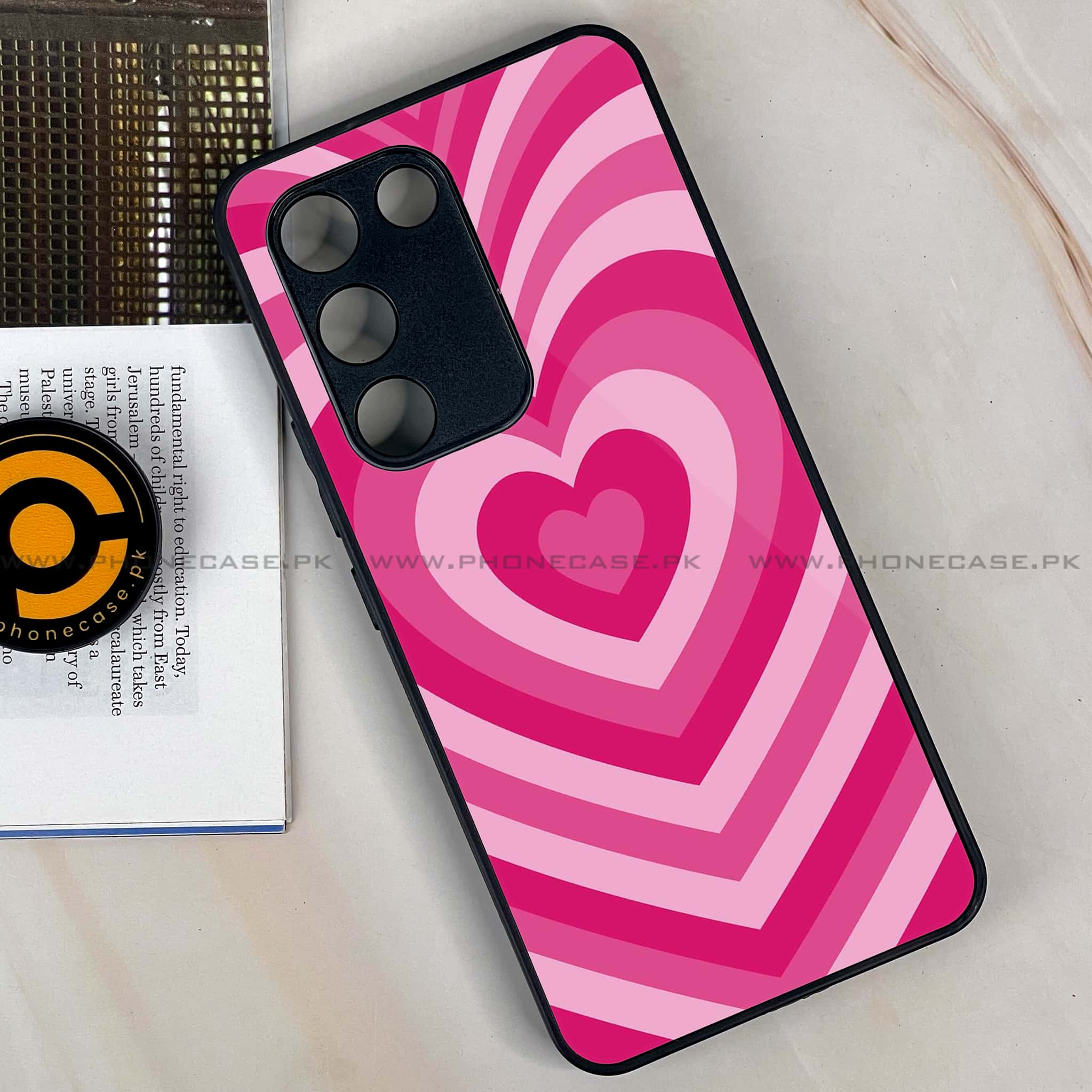 Vivo Y100 - Heart Beat Series - Premium Printed Glass soft Bumper shock Proof Case