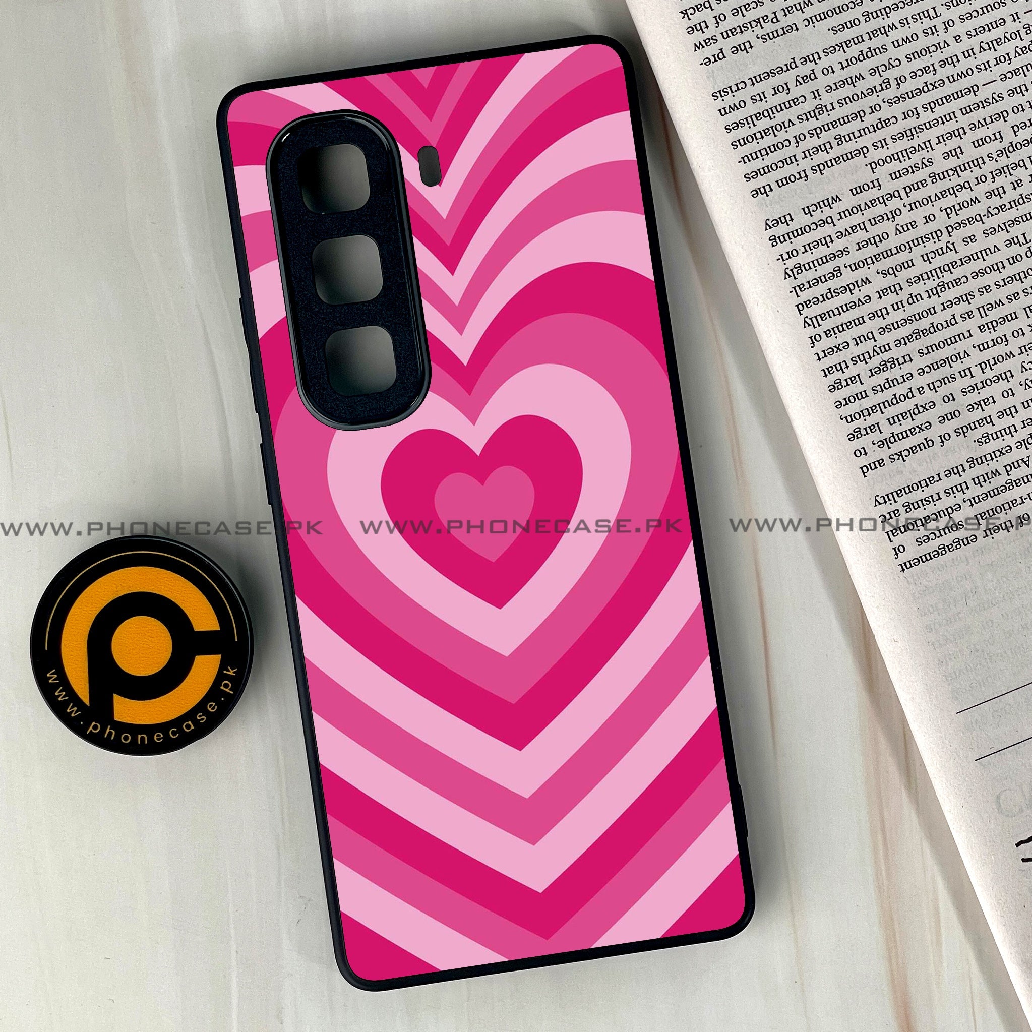 Infinix Hot 60 Pro - Heart Beat Series - Premium Metal Printed soft Bumper shock Proof Case