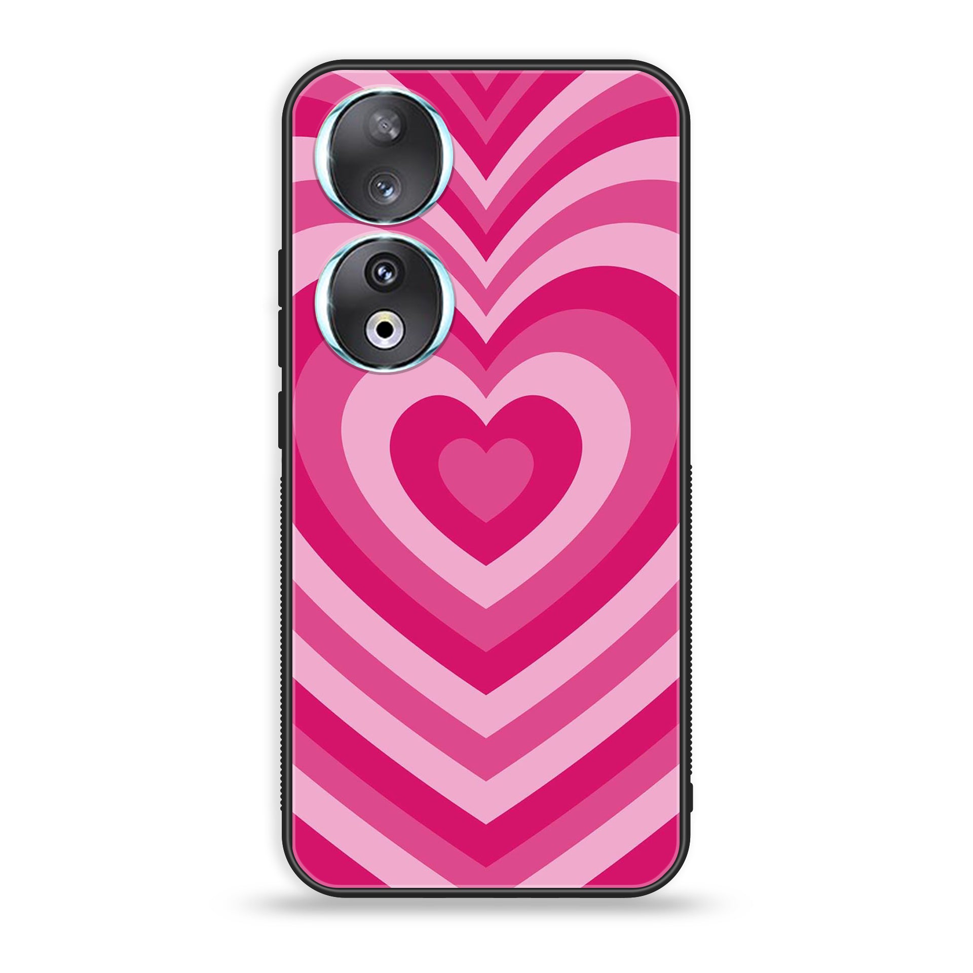 Huawei Honor 90 - Heart Beat Series - Premium Printed Glass soft Bumper shock Proof Case