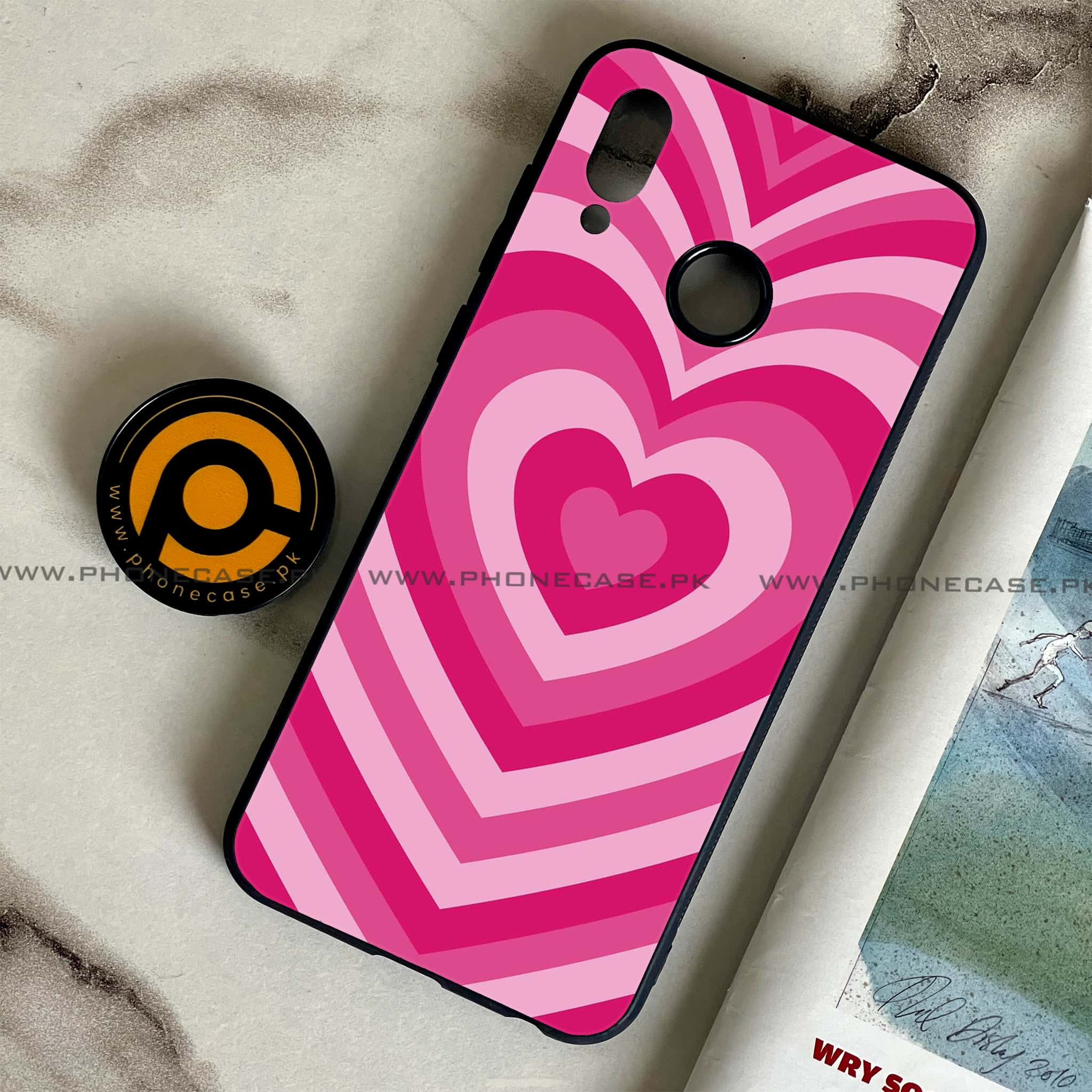 Huawei Honor Play - Heart Beat Series - Premium Printed Glass soft Bumper shock Proof Case