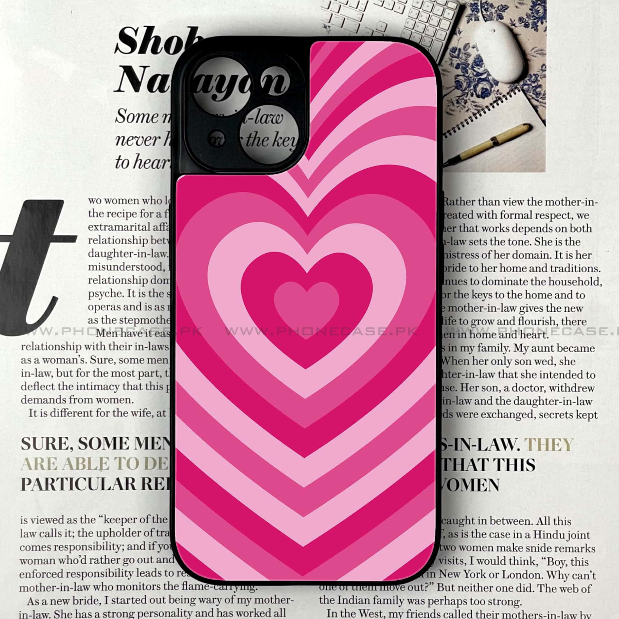 iPhone 15 - Heart Beat Series - Premium Printed Glass soft Bumper shock Proof Case