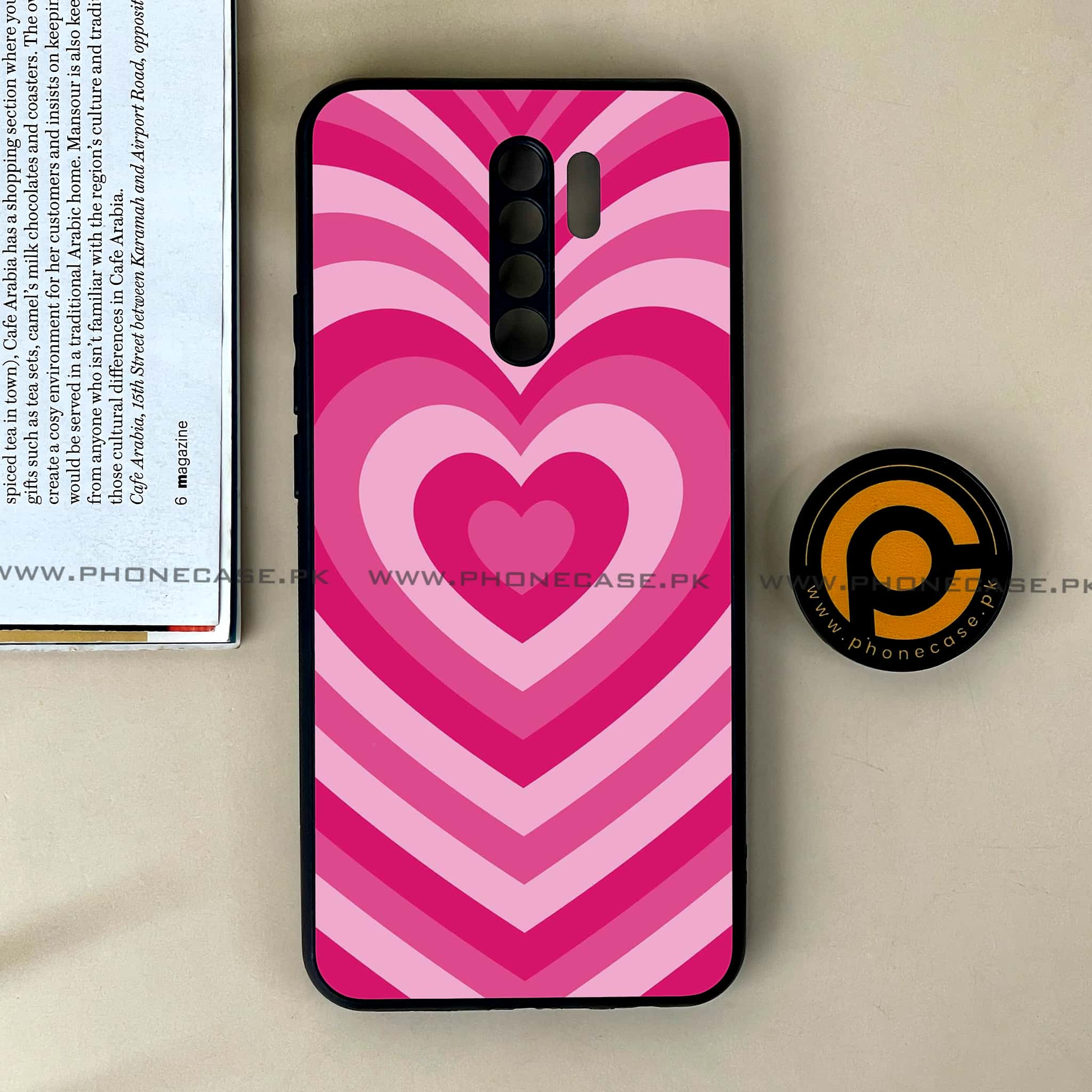 Xiaomi Redmi 9 - Heart Beat Series - Premium Printed Glass soft Bumper shock Proof Case