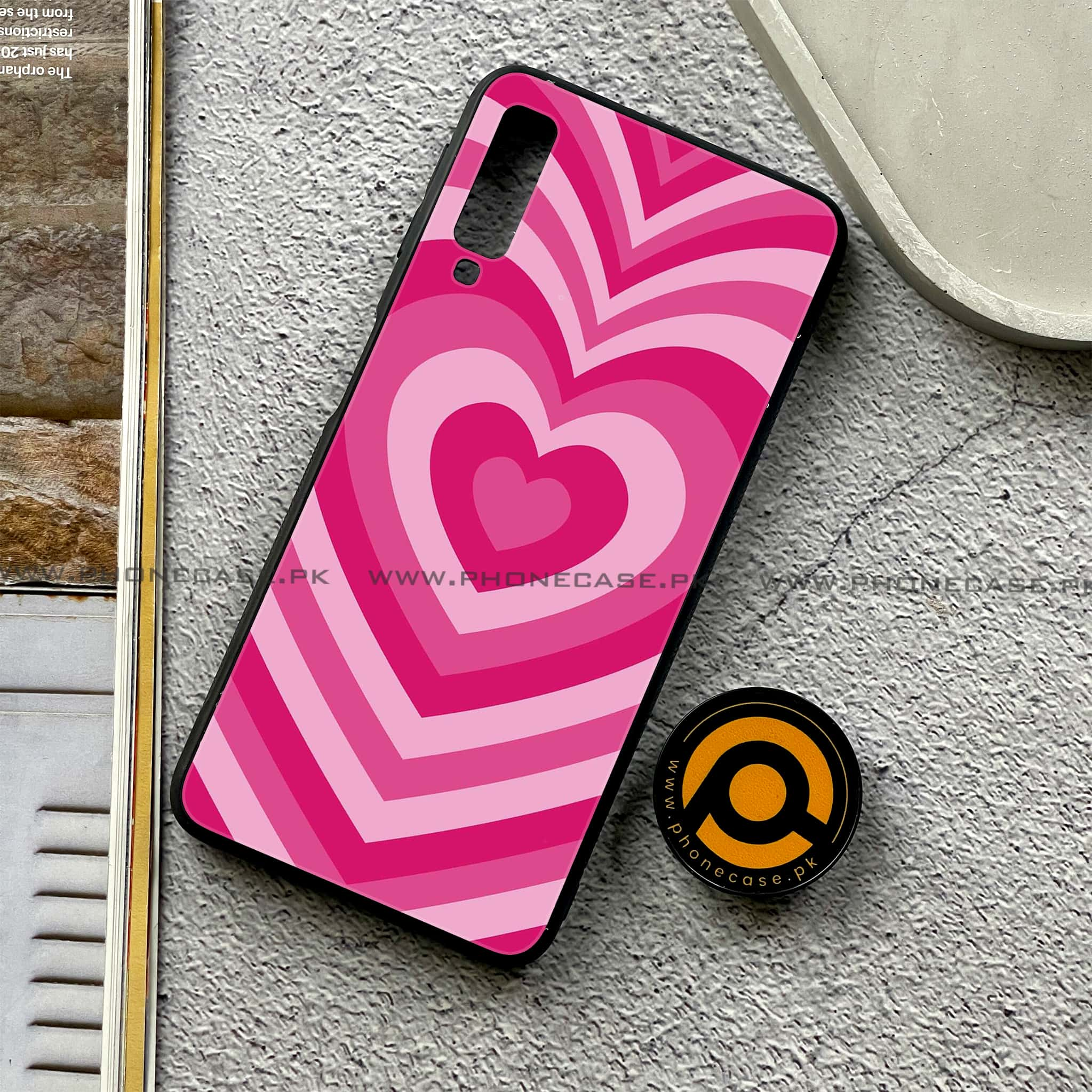 Galaxy A7 2018 - Heart Beat Series - Premium Printed Metal soft Bumper shock Proof Case