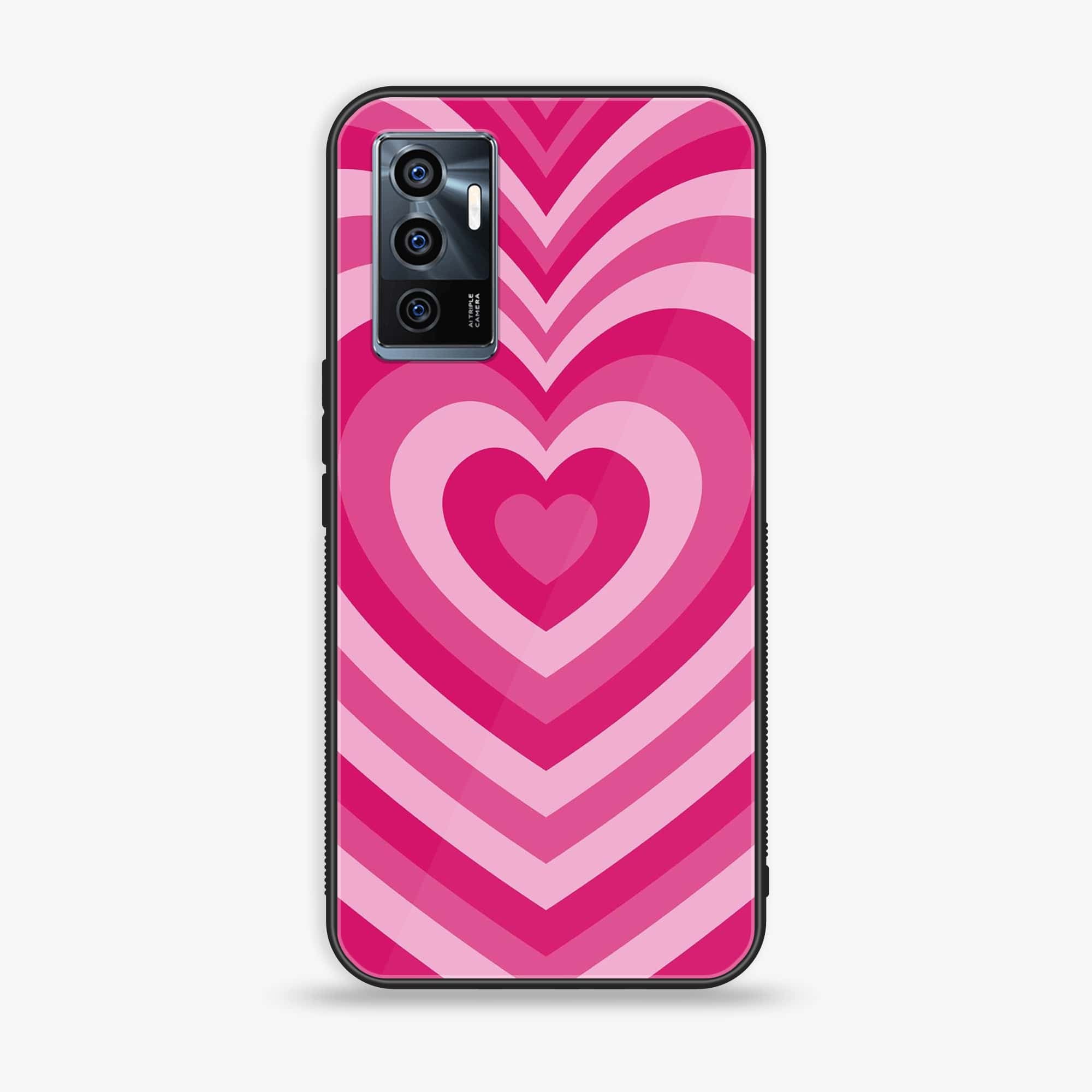 Vivo V23e - Heart Beat Series - Premium Printed Glass soft Bumper shock Proof Case