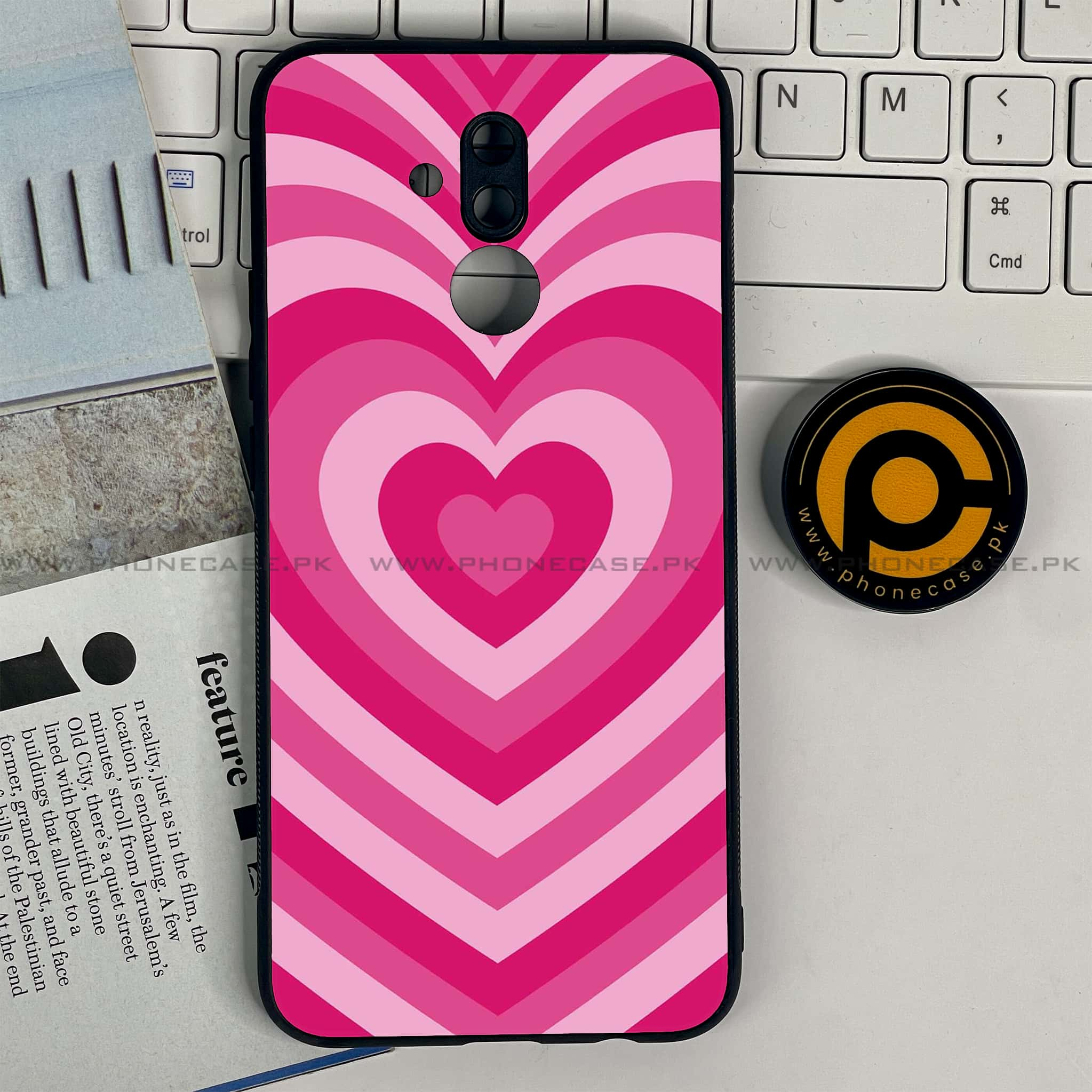 Huawei Mate 20 Lite - Heart Beat Series - Premium Printed Glass soft Bumper shock Proof Case