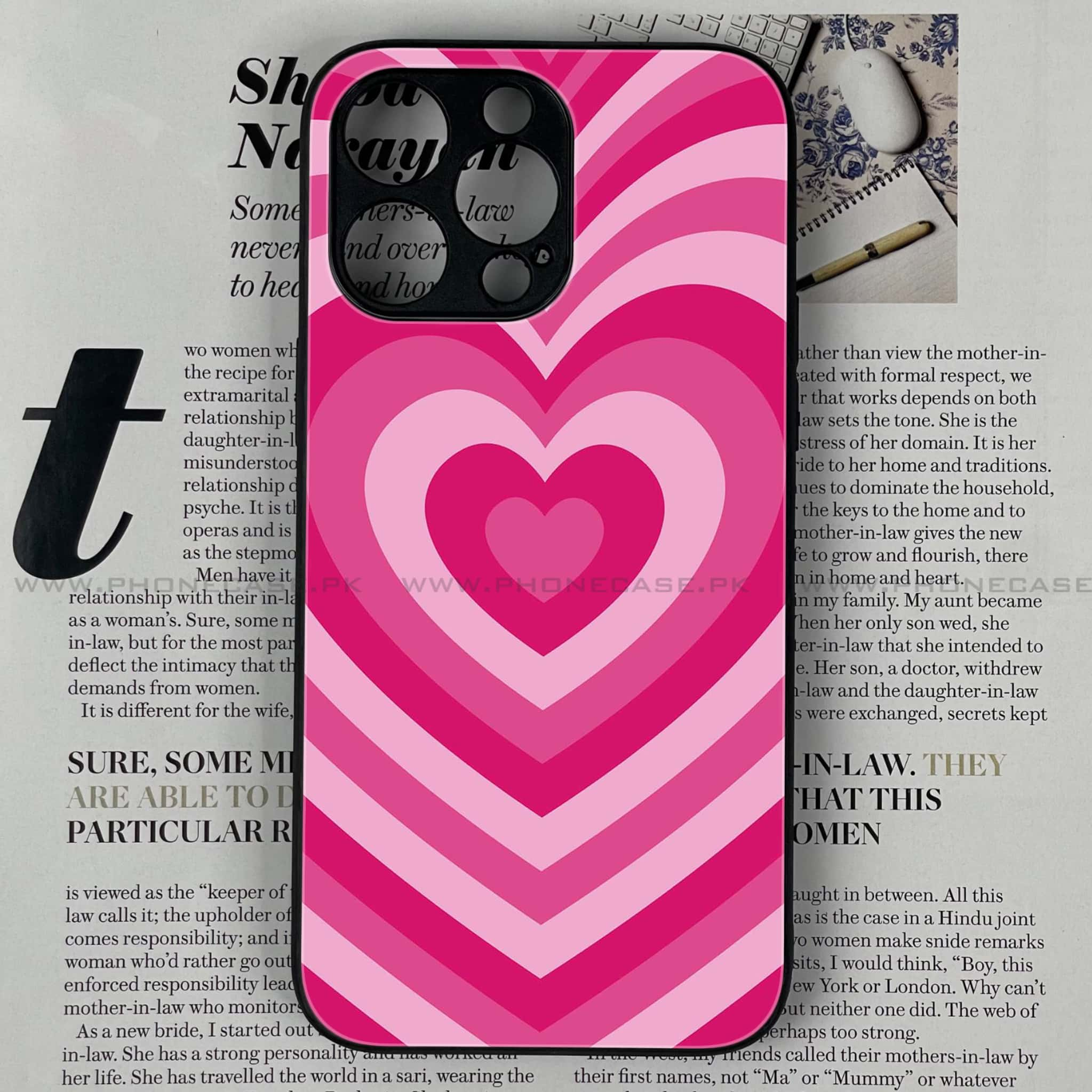 iPhone 14 Pro - Heart Beat Series - Premium Printed Glass soft Bumper shock Proof Case