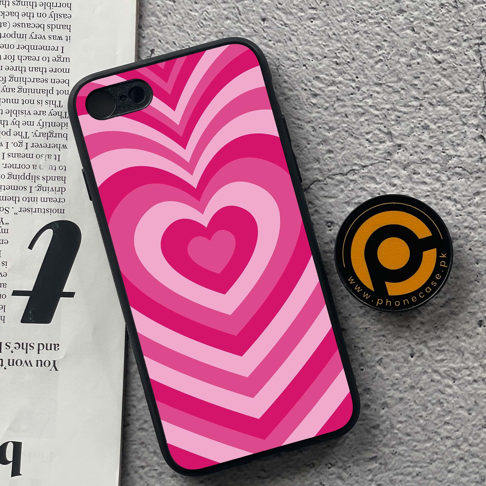 iPhone 7 / 8 - Heart Beat Series - Premium Printed Glass soft Bumper shock Proof Case