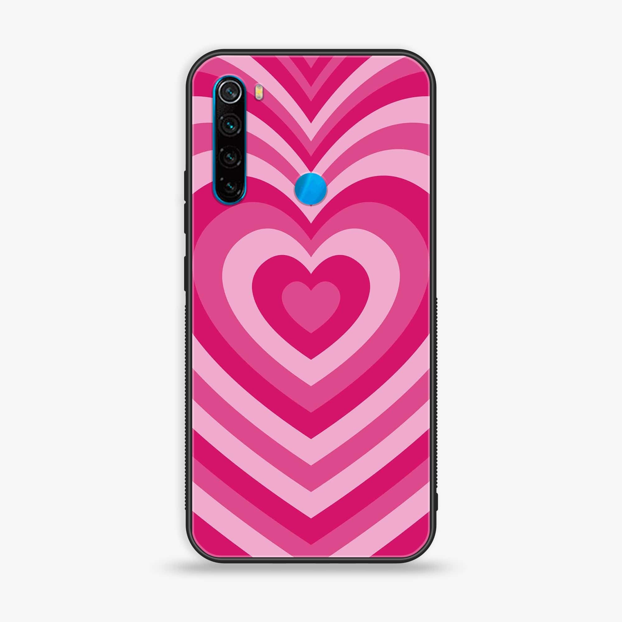 Redmi Note 8 - Heart Beat Series - Premium Printed Glass soft Bumper shock Proof Case