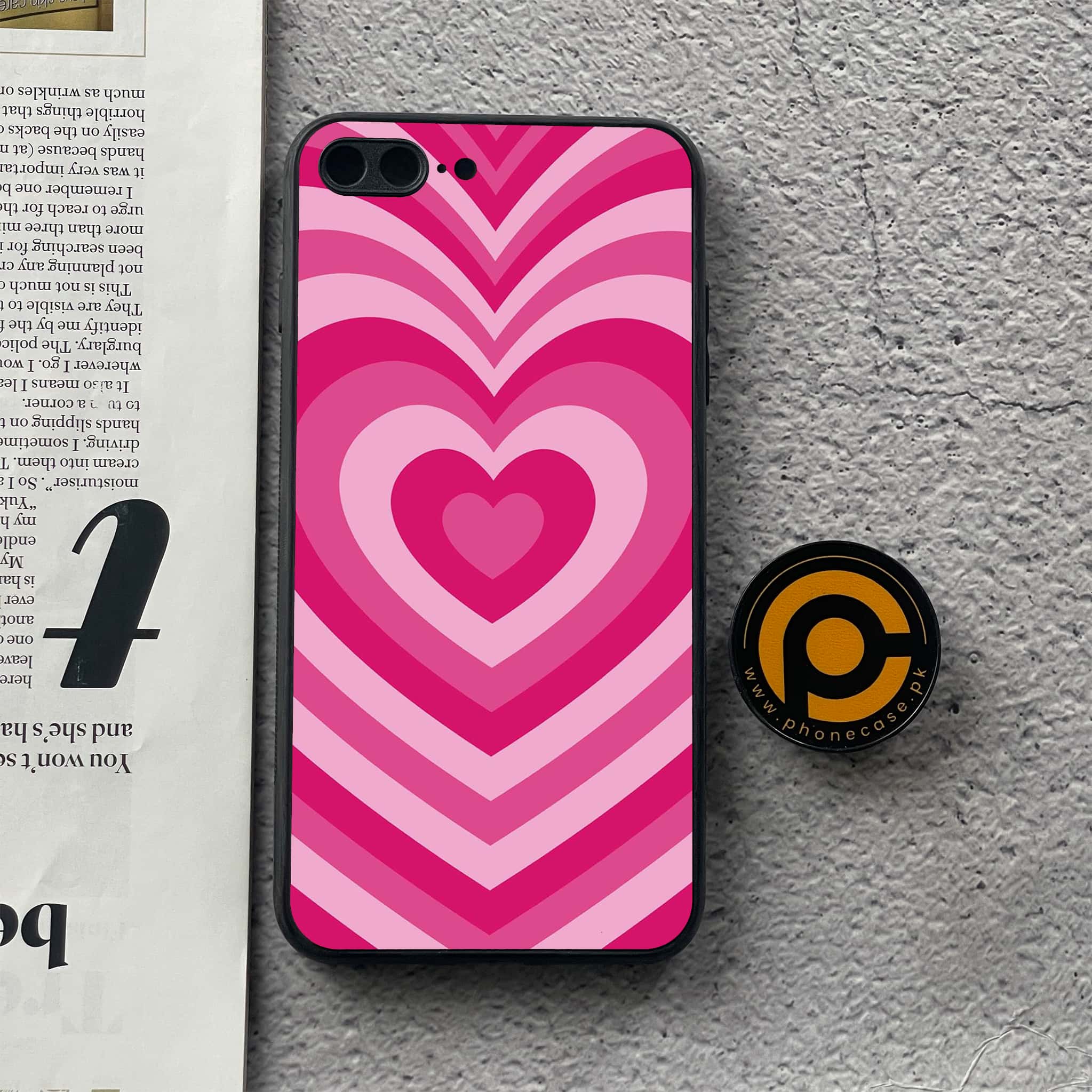 iPhone 8 Plus- Heart Beat Series - Premium Printed Glass soft Bumper shock Proof Case