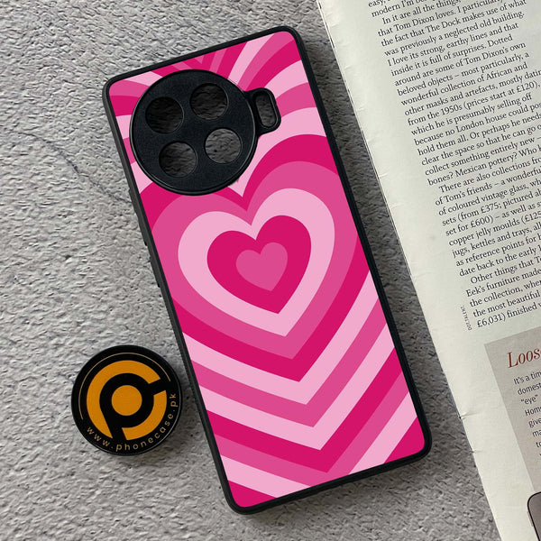 Tecno Spark 20 pro plus - Heart Beat Design 6- Premium Printed Glass soft Bumper shock Proof Case CS-45499