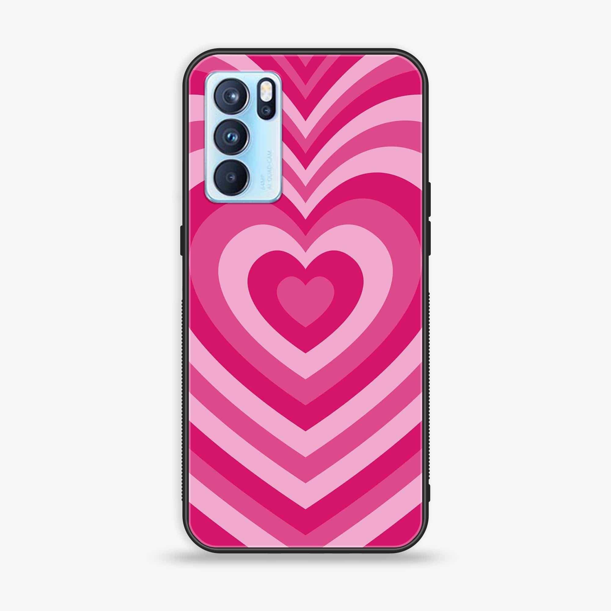 Oppo Reno 6 Pro Heart Beat Series Premium Printed Glass soft Bumper shock Proof Case