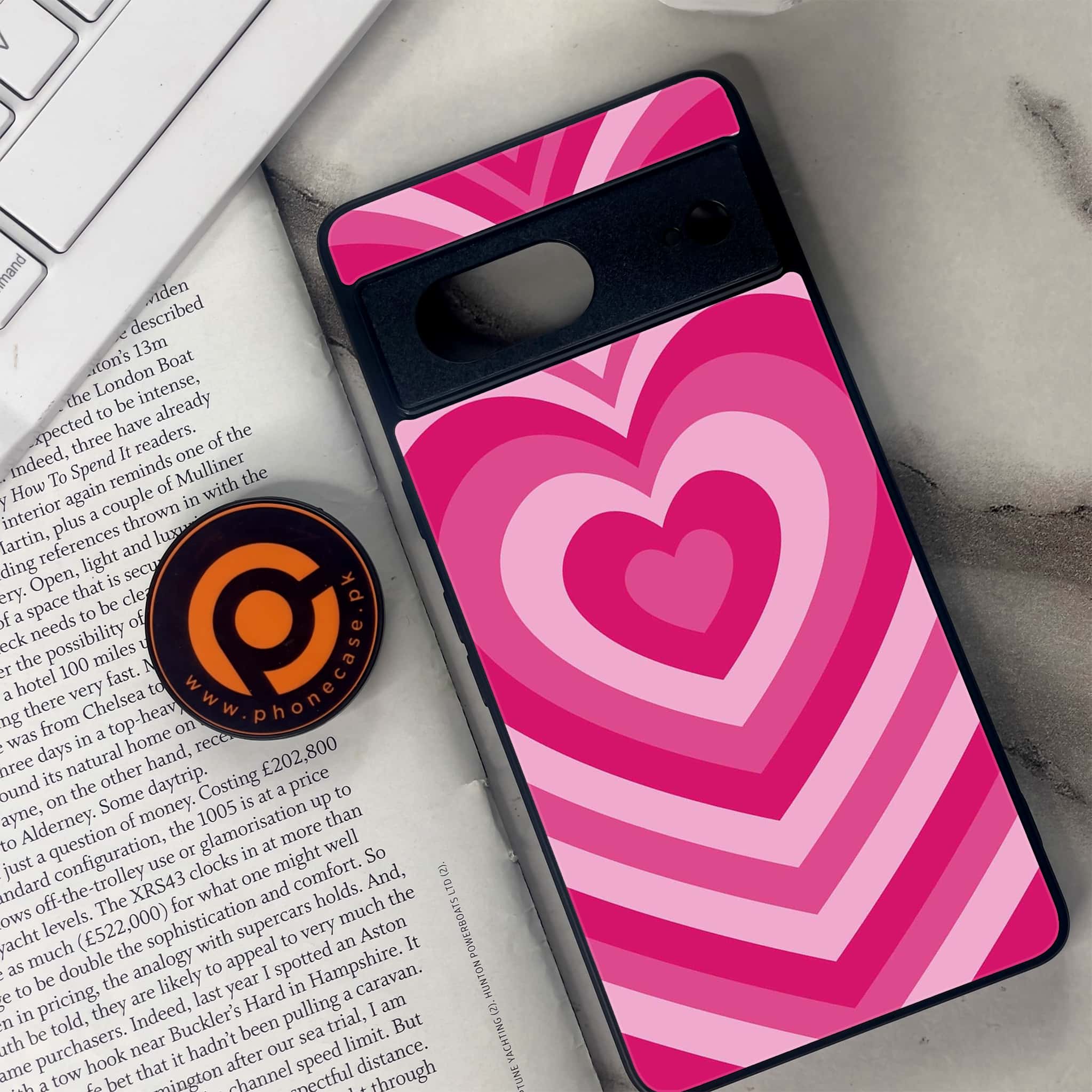 Google Pixel 7 - Heart Beat Series - Premium Metal Printed soft Bumper Shock Proof Case
