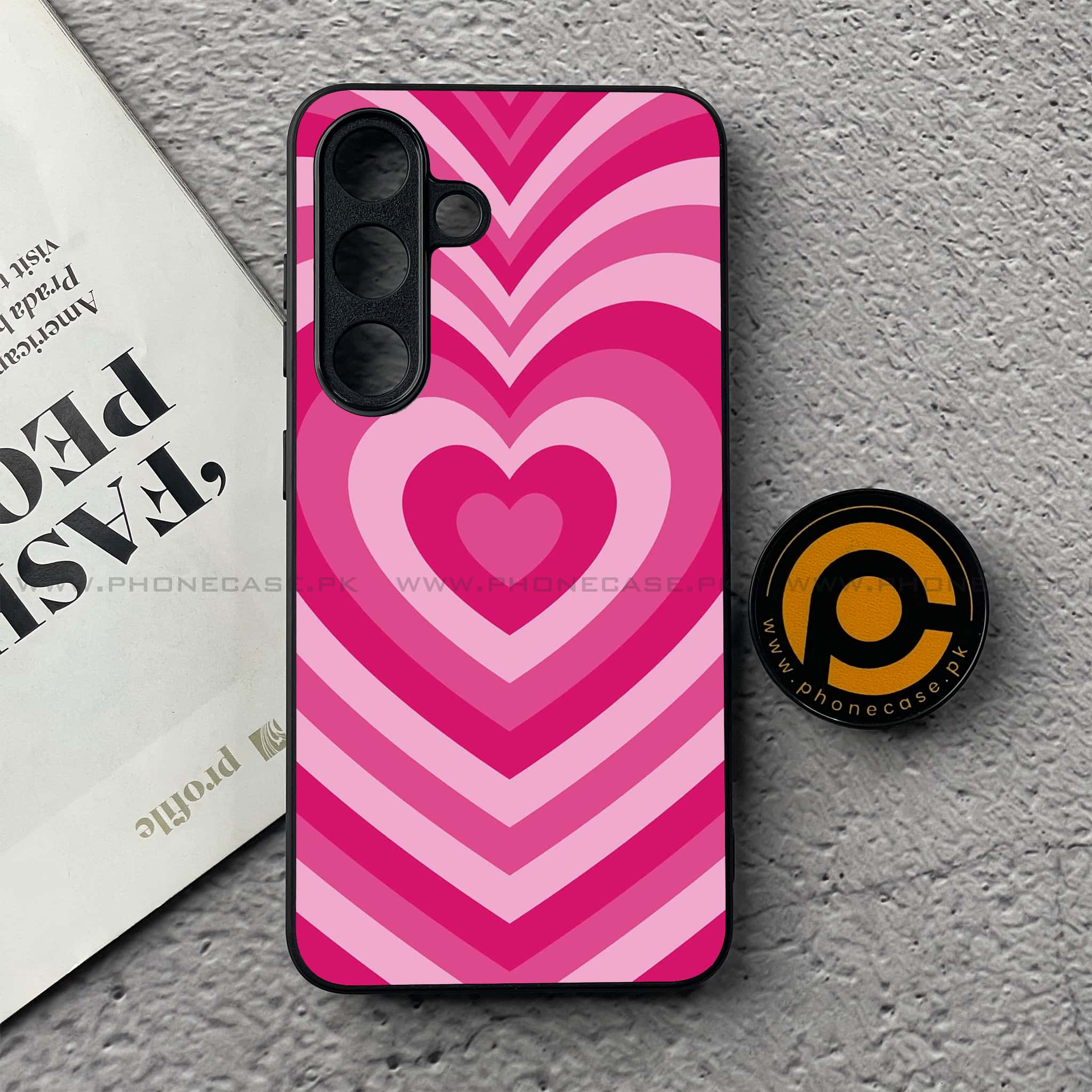 Samsung Galaxy S25 FE - Heart Beat Series - Premium Metal Printed soft Bumper shock Proof Case