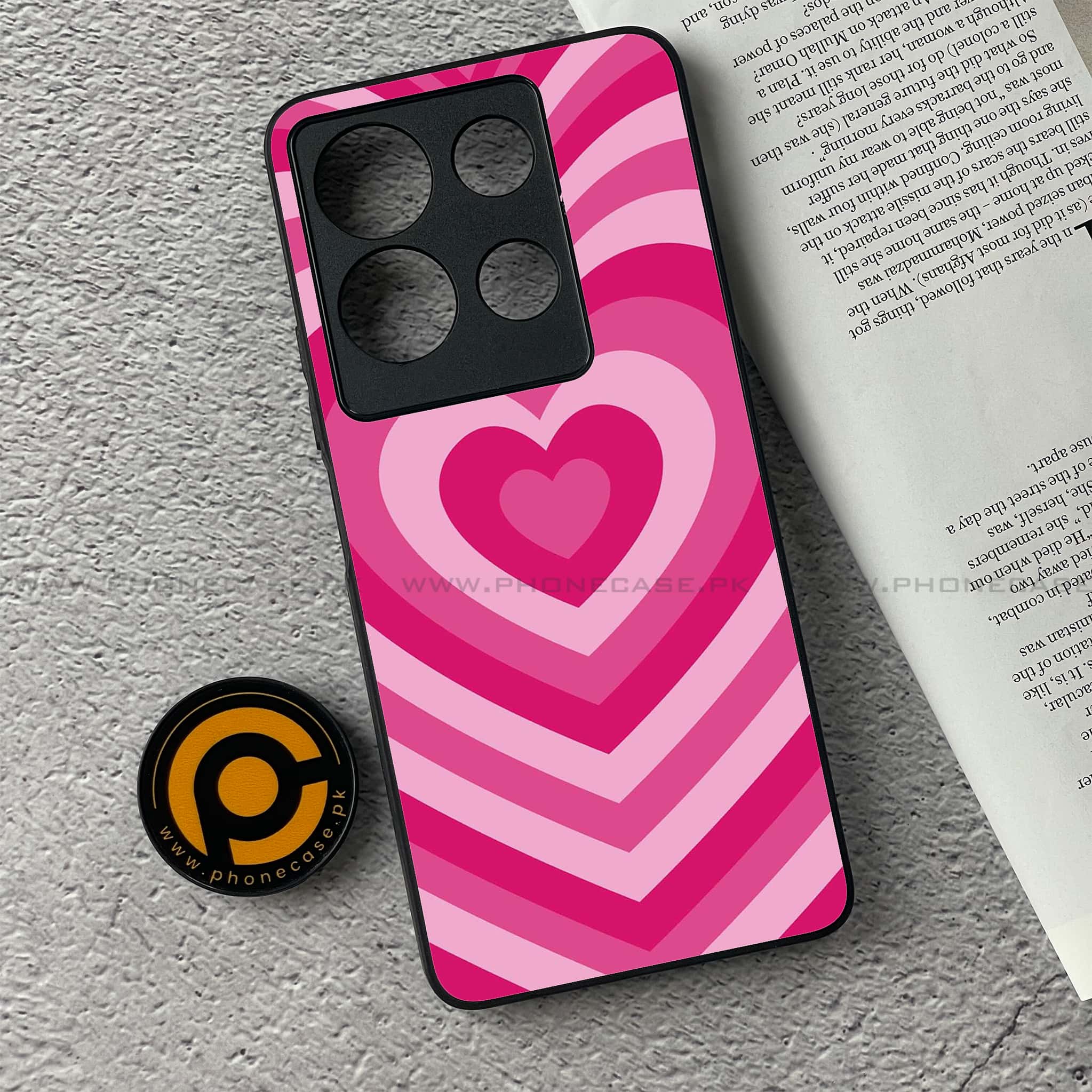 Infinix Note 30 - Heart Beat Series - Premium Printed Glass soft Bumper shock Proof Case