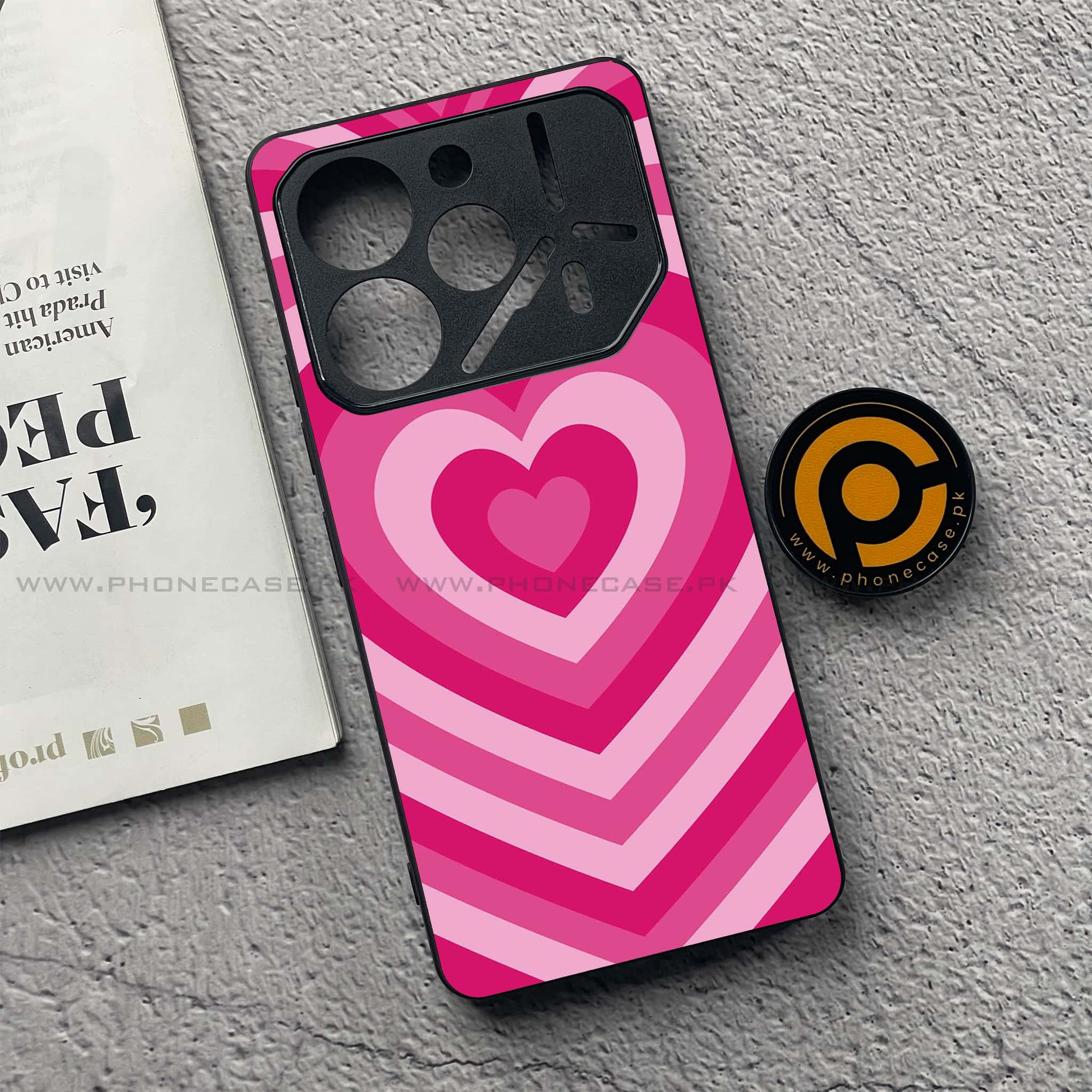 Tecno Pova 6 Pro - Heart Beat Series - Premium Printed Glass soft Bumper shock Proof Case