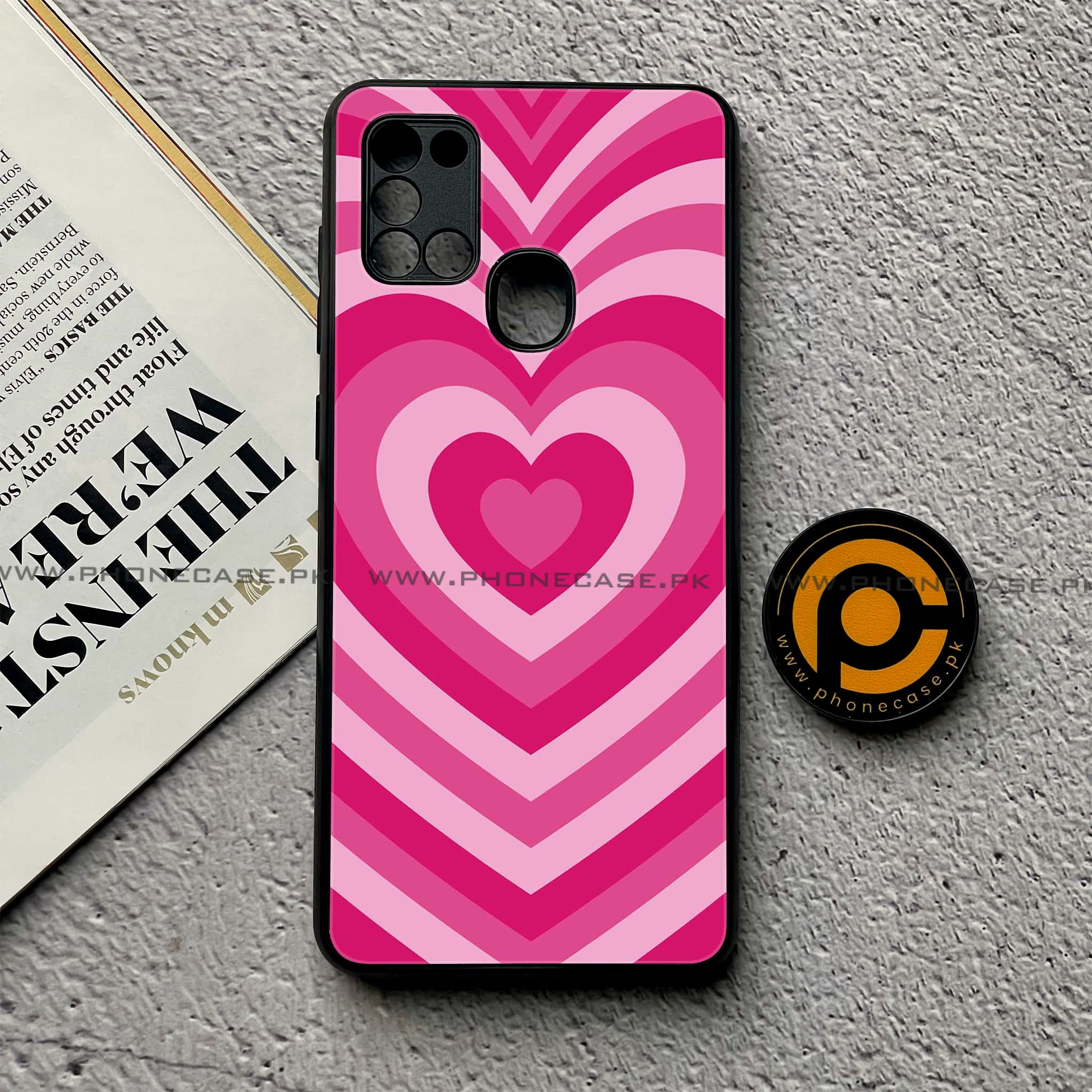 Samsung Galaxy A21s - Heart Beat Series - Premium Printed Glass soft Bumper shock Proof Case