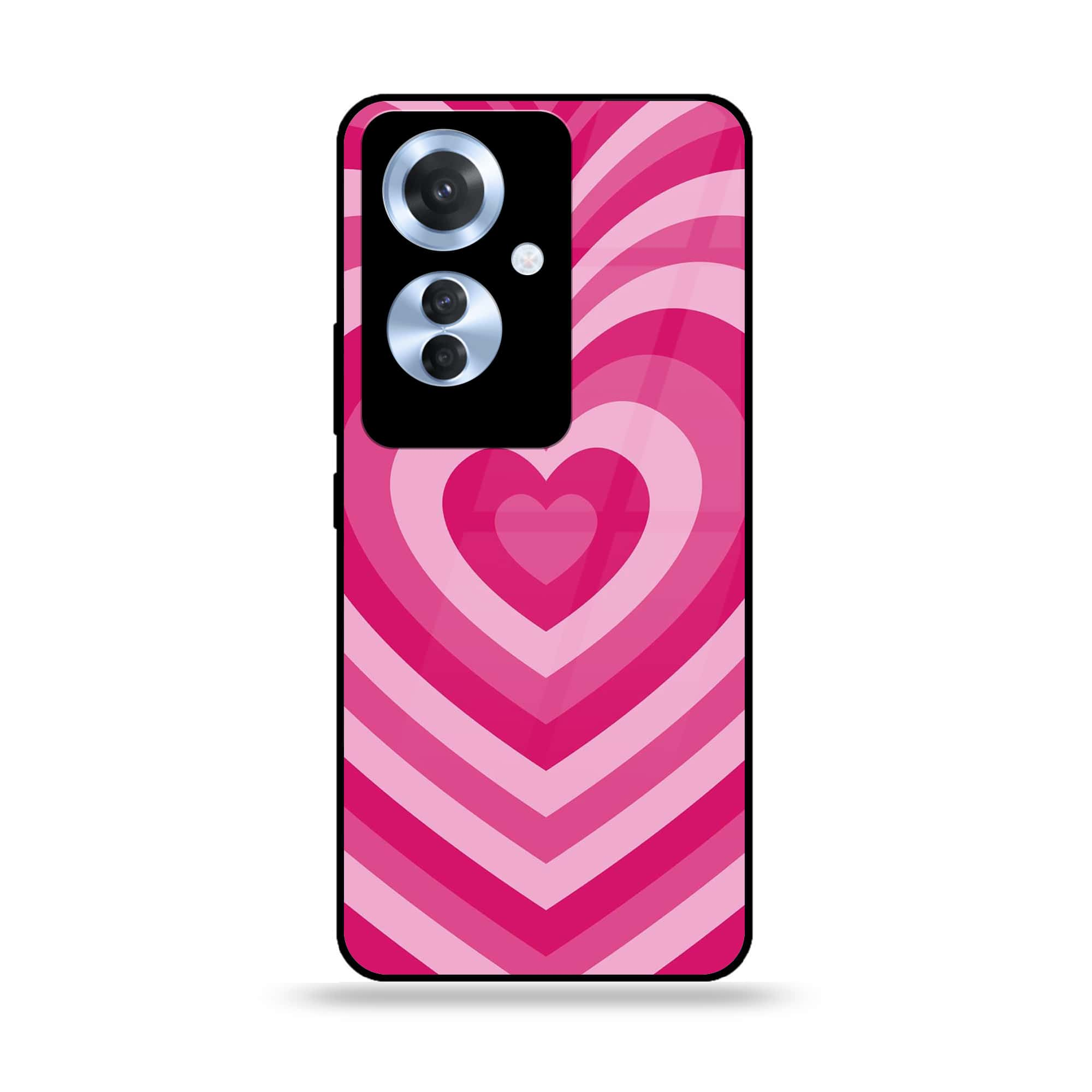 Oppo Reno 11F - Heart Beat Series - Premium Printed Glass soft Bumper shock Proof Case