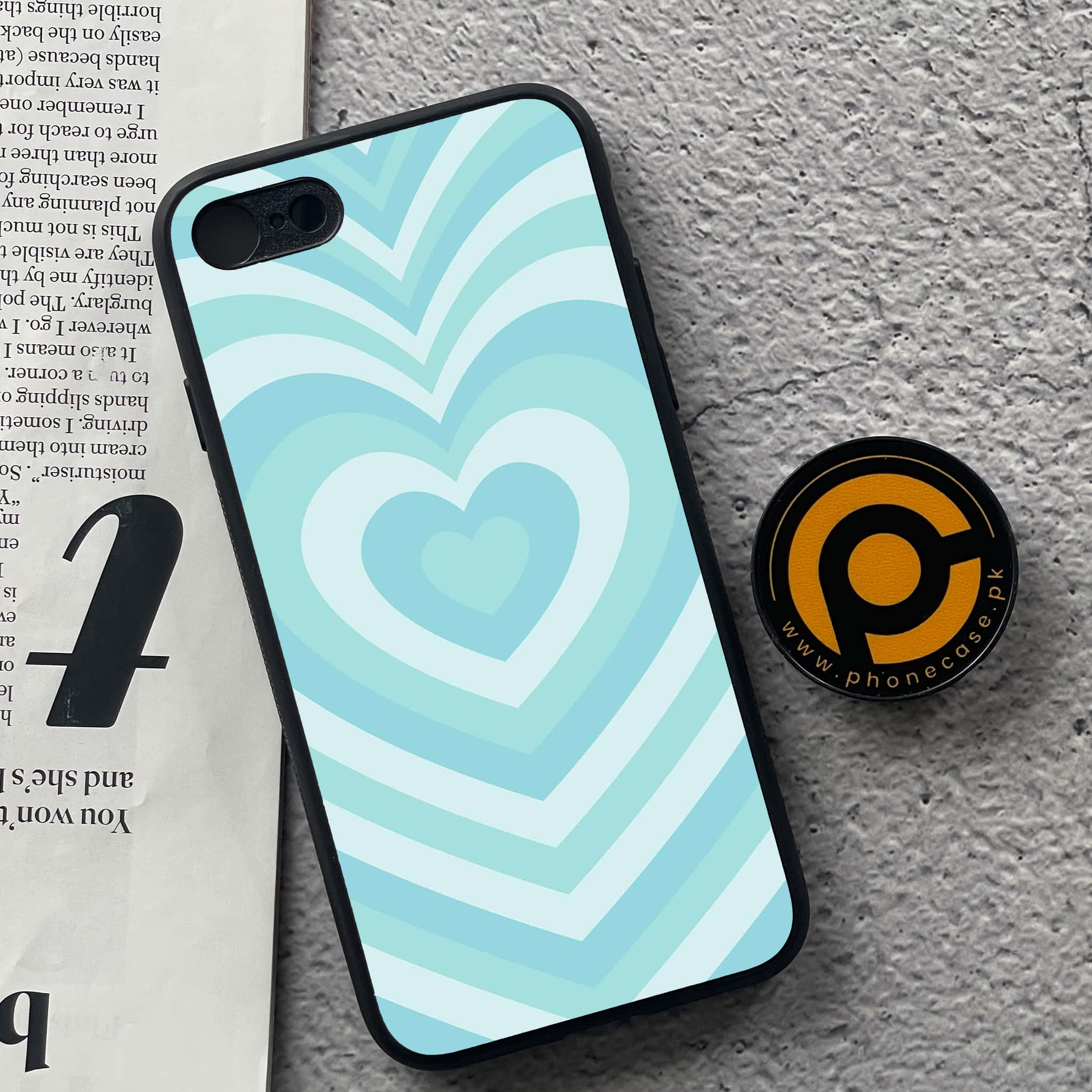 iPhone 7 / 8 - Heart Beat Series - Premium Printed Glass soft Bumper shock Proof Case