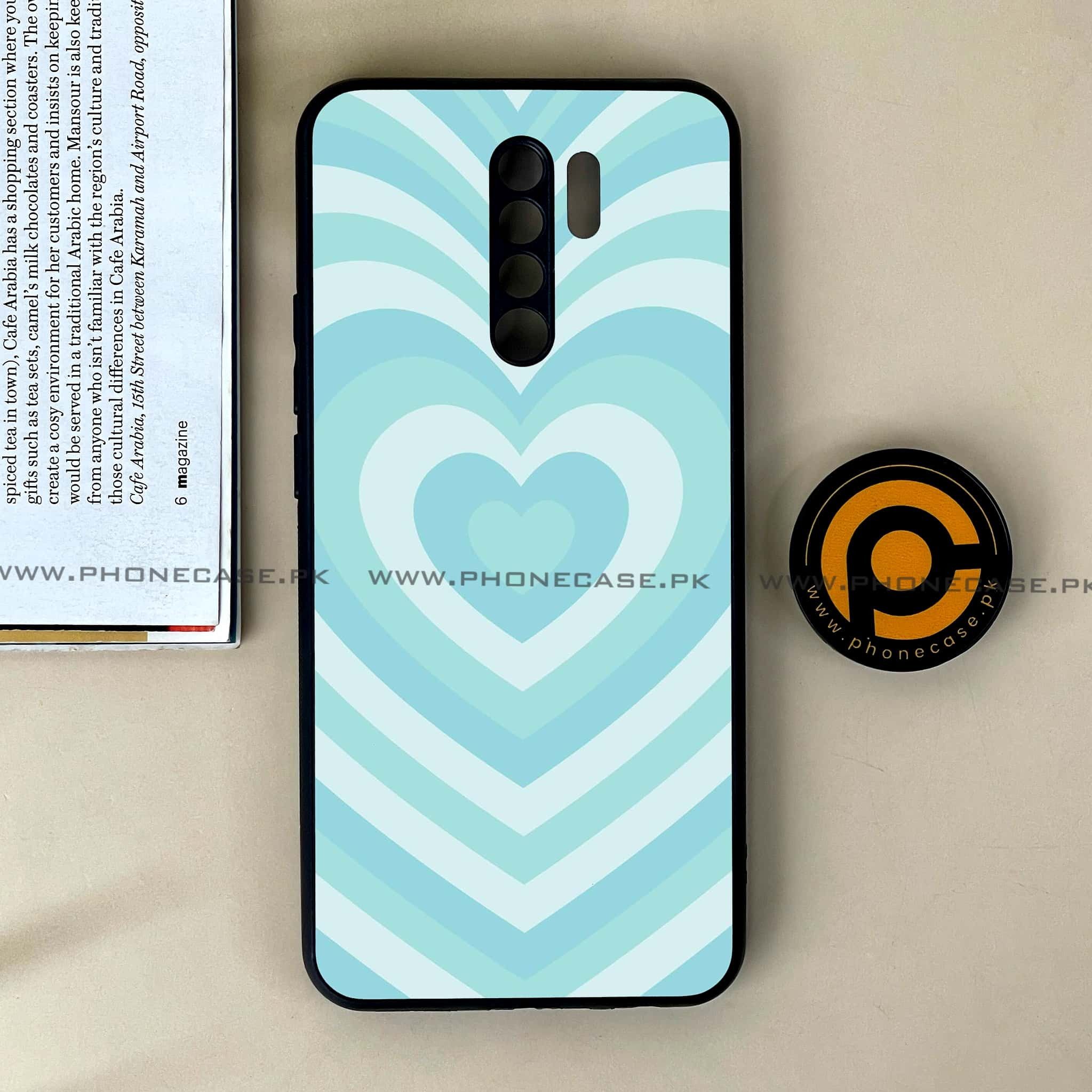 Xiaomi Redmi 9 - Heart Beat Series - Premium Printed Glass soft Bumper shock Proof Case