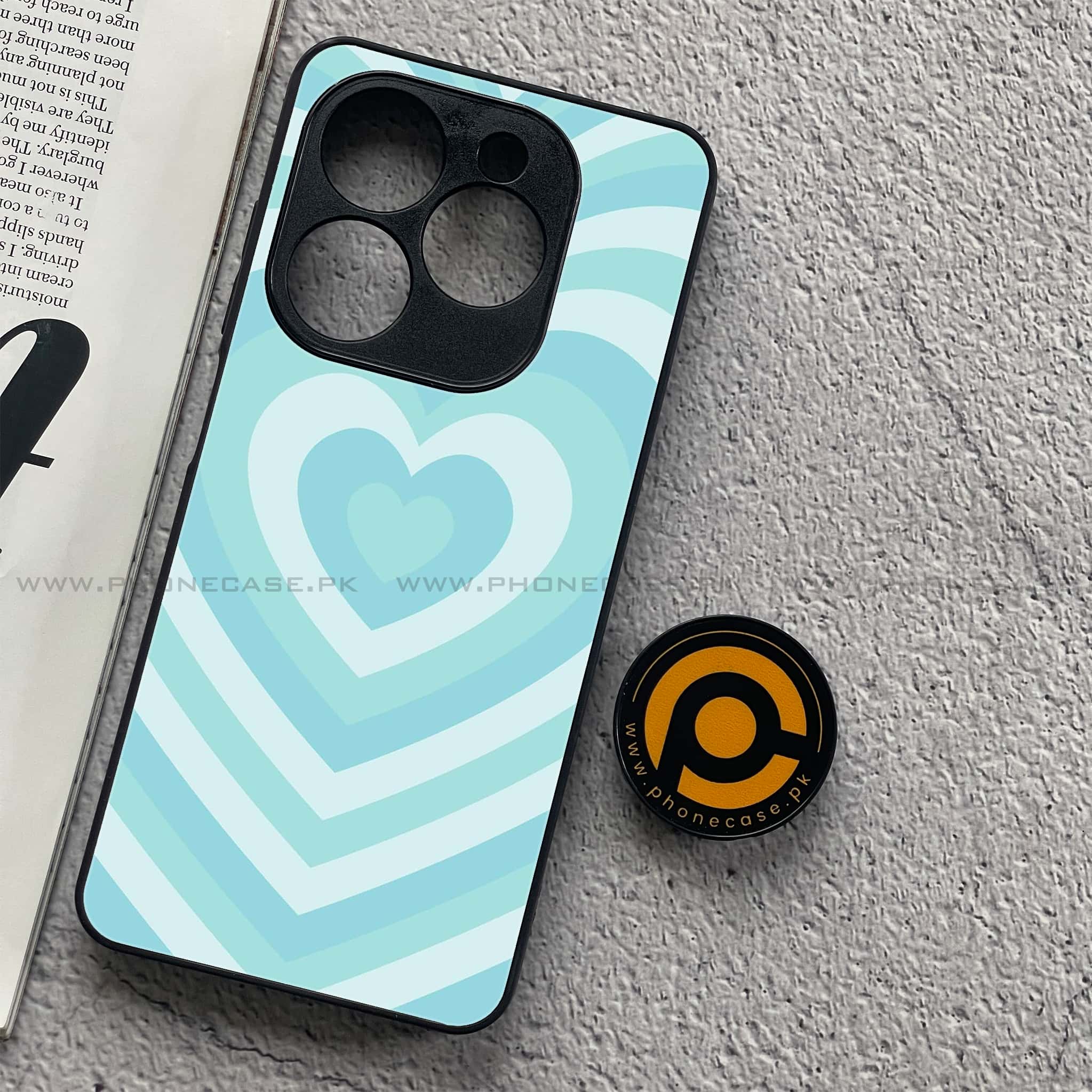 Tecno Spark 20C - Heart Beat Series - Premium Printed Glass soft Bumper shock Proof Case