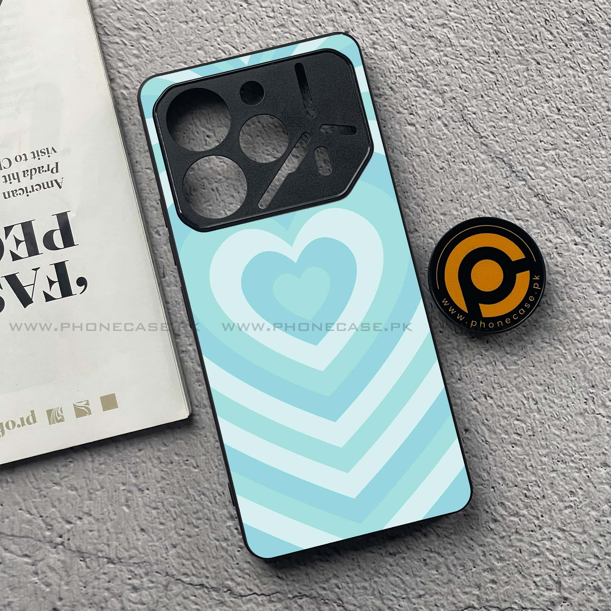 Tecno Pova 6 Pro - Heart Beat Series - Premium Printed Glass soft Bumper shock Proof Case