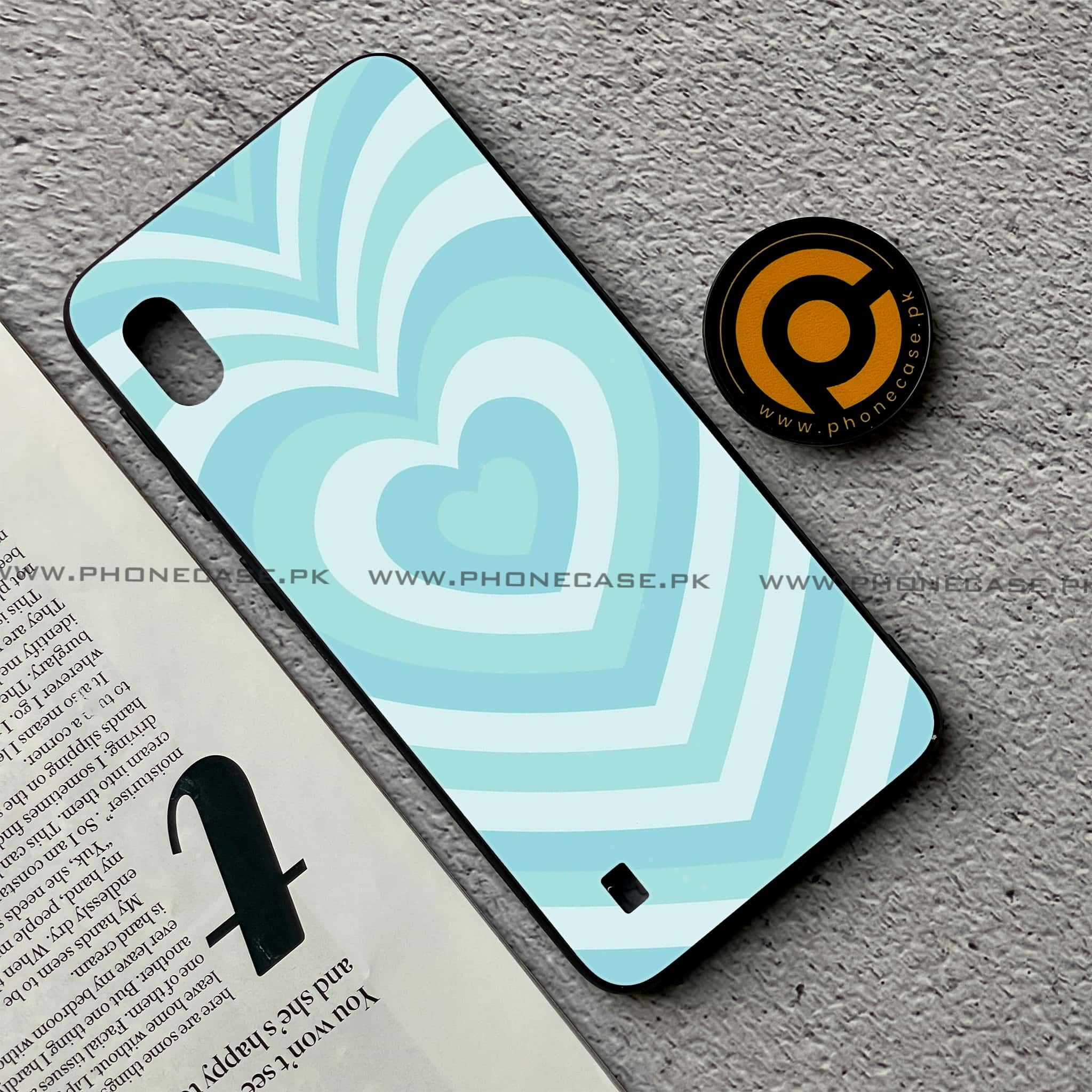 Samsung Galaxy A10 - Heart Beat Series - Premium Printed Glass soft Bumper shock Proof Case